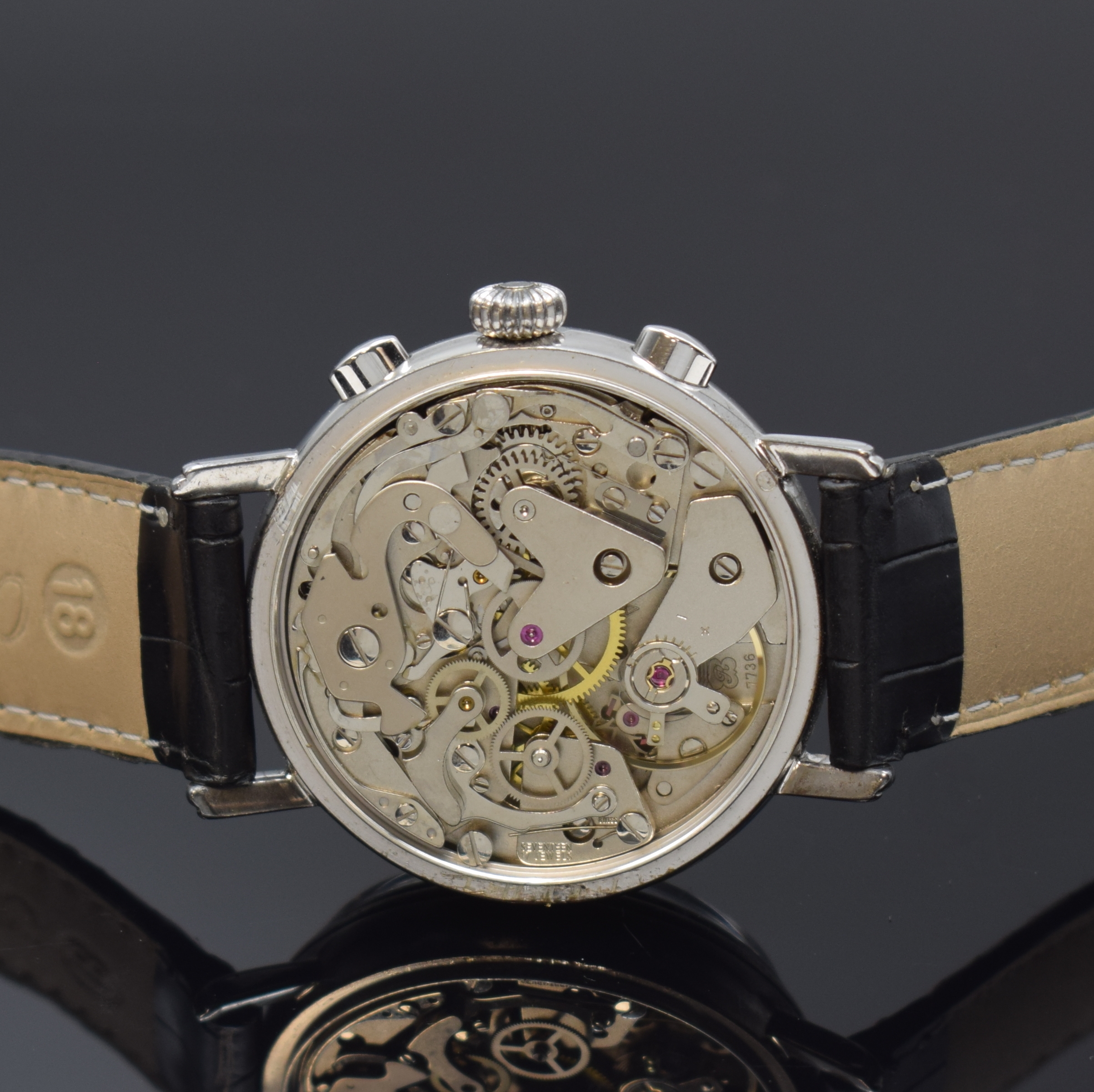 Detail e: CHRONOSPORT seltener Armbandchronograph in Sterlingsilber, Handaufzug, Schweiz wohl aus Restbeständen in geringer Stückzahl gefertigt um 1996, ...