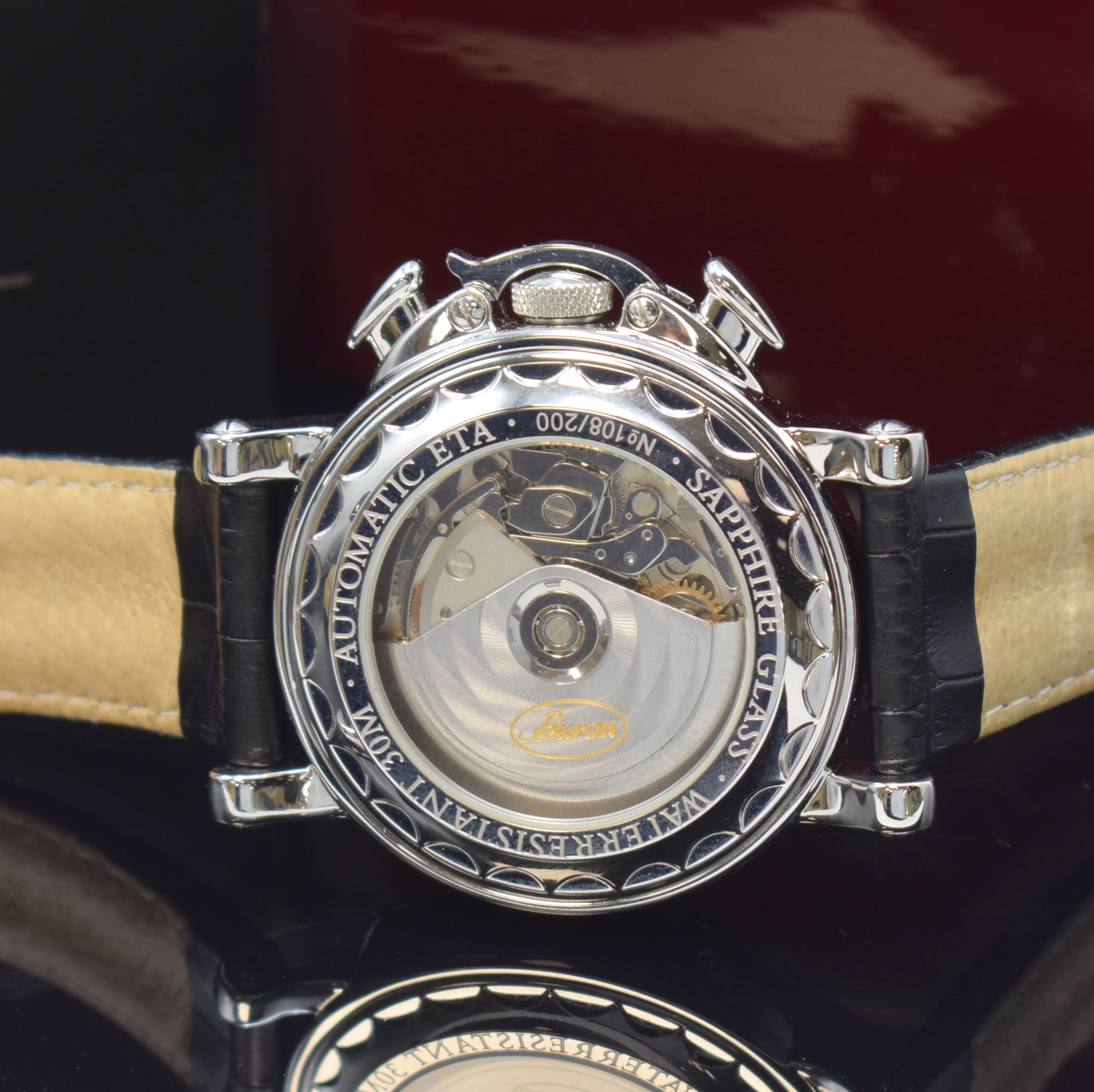 Detail d: BURAN SA Flagman seltener, auf 200 Stück limitierter Armbandchronograph mit Vollkalender, Russland/Schweiz um 2015, beids. vergl. Edelstahlgeh. ...