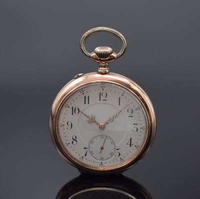 Image IWC open face silver pocket watch, Switzerland around 1913, engine-turned case with gold ...