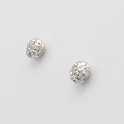 26830716a - Paar Ohrstecker in Linsenform, WG 585/000, diamantiert