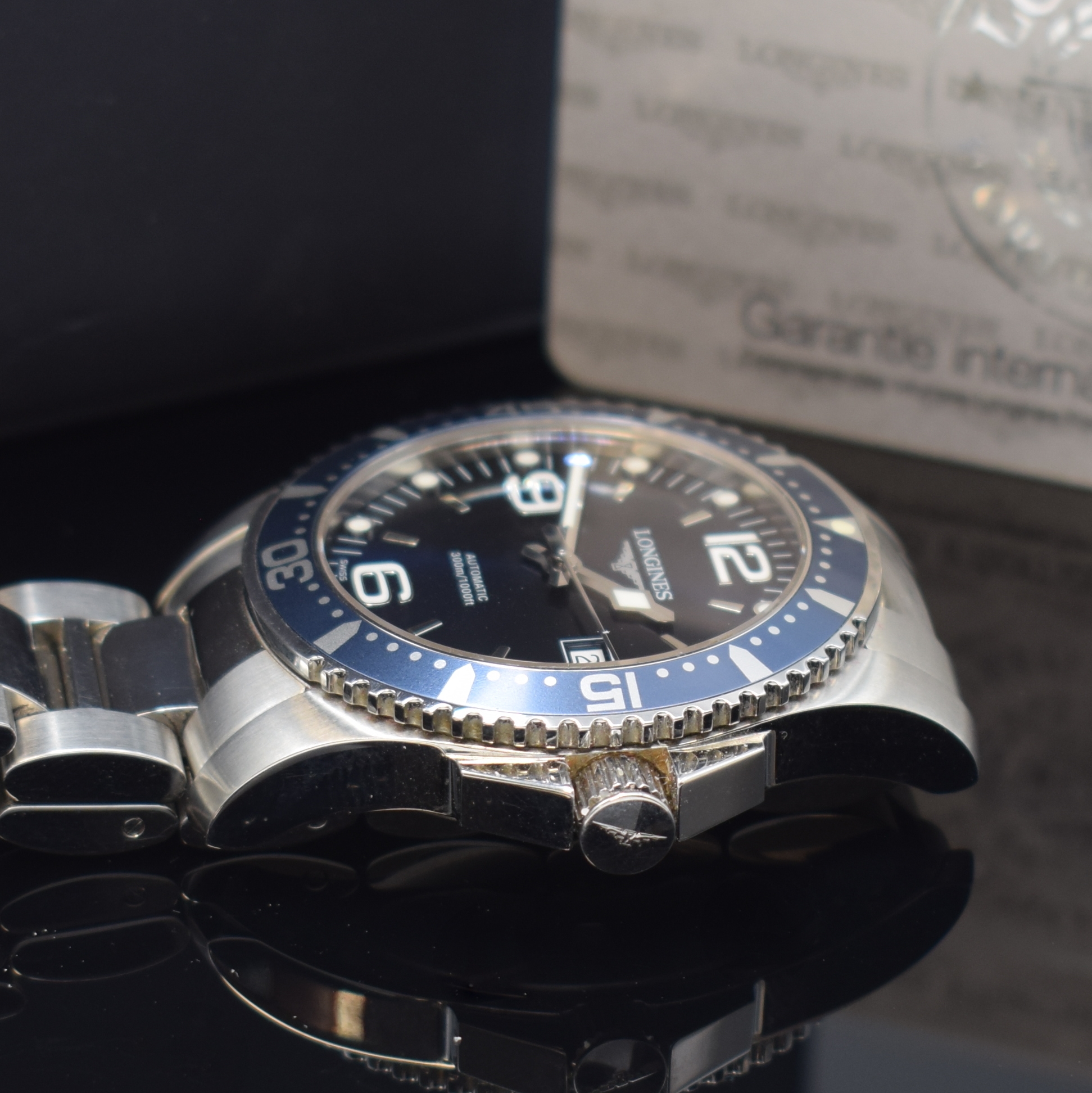 Detail c: LONGINES Herrenarmbanduhr Hydro Conquest Referenz L3.642.4, Automatik, Edelstahlgeh. inkl. Gliederband m. Tauchverlängerung und Faltschl., Boden und ...