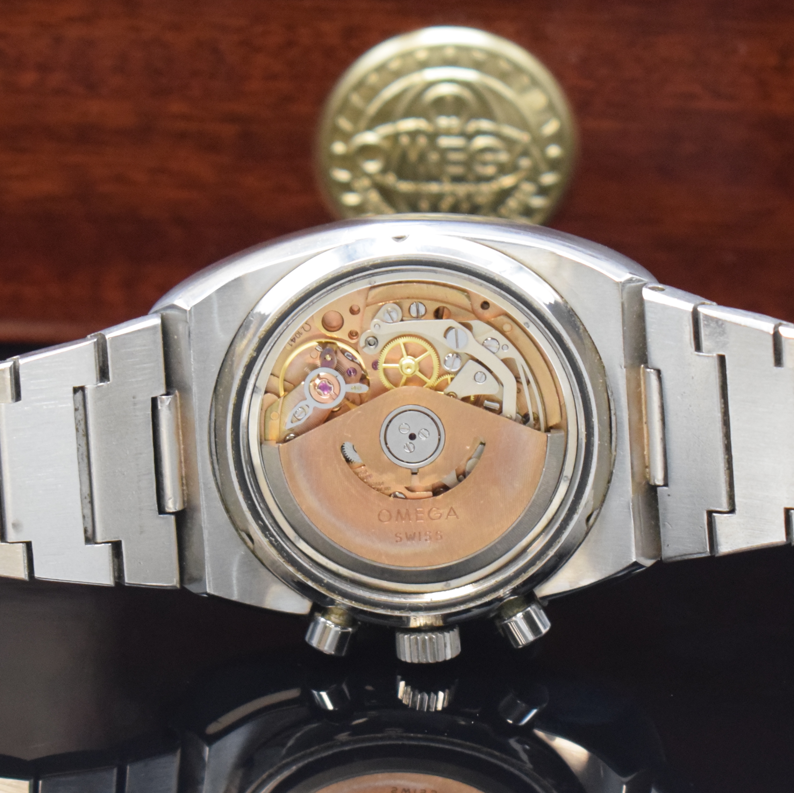 Detail f: OMEGA Speedmaster 125 Herrenarmbanduhr mit Chronograph in Chronometerqualität Referenz 378.0801/178.0002, Schweiz um 1975, Automatik, massives ...