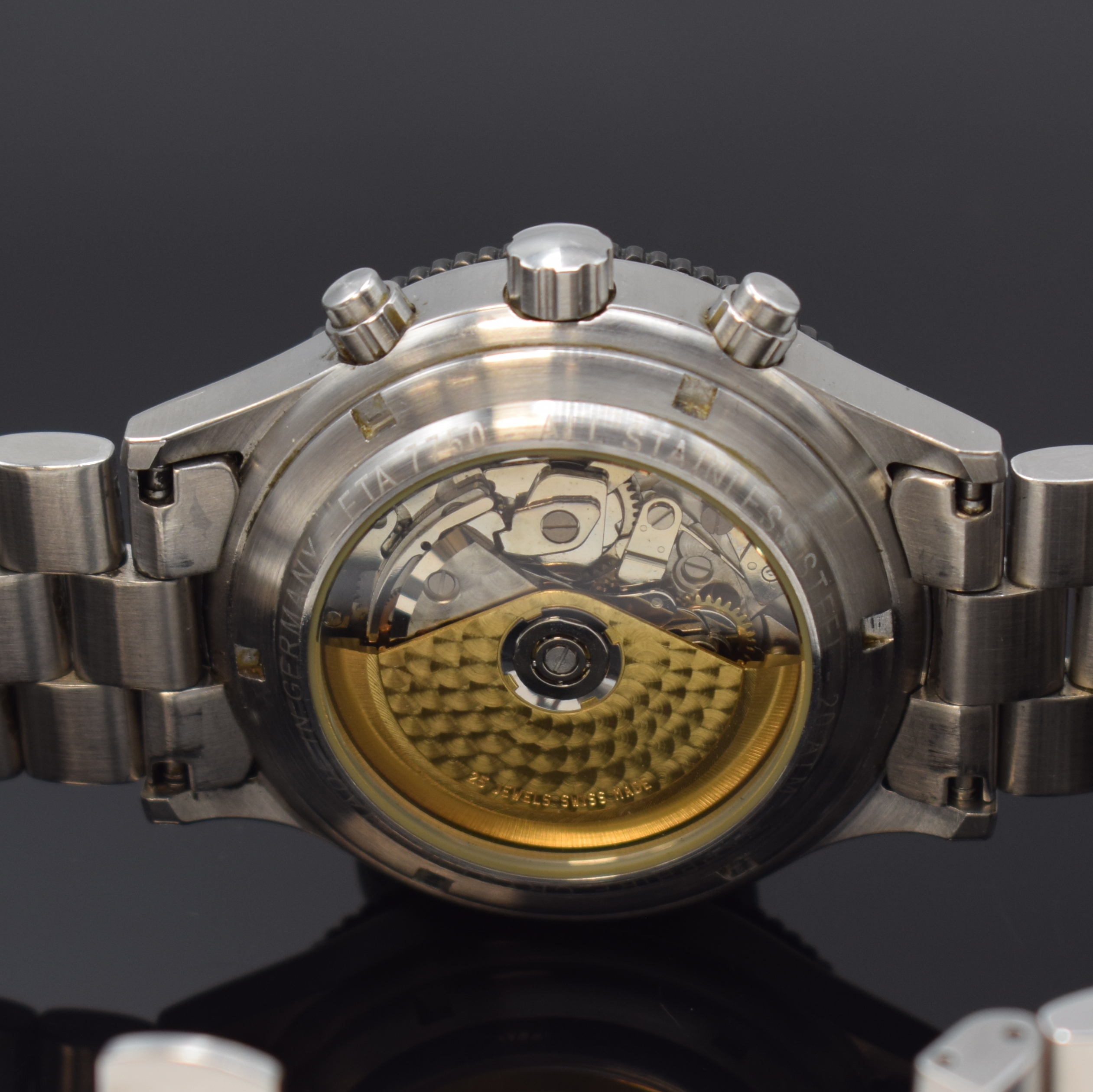 Detail c: LACO by LACHER Armbandchronograph Limited Edition 200, Deutschland um 2000, Automatik, Edelstahlgeh. inkl. Gliederband m. dopp. Faltschl., beids. ...