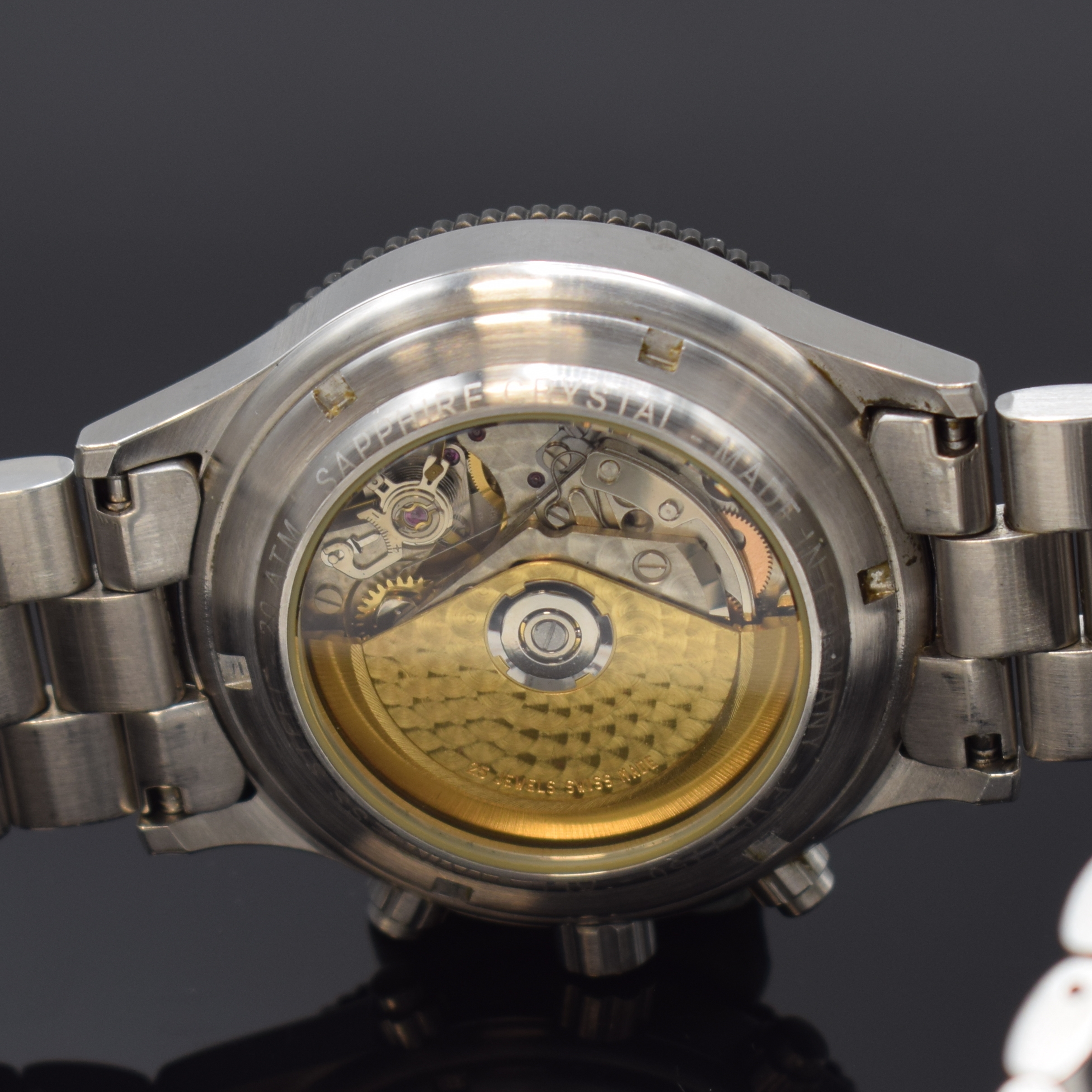 Detail d: LACO by LACHER Armbandchronograph Limited Edition 200, Deutschland um 2000, Automatik, Edelstahlgeh. inkl. Gliederband m. dopp. Faltschl., beids. ...