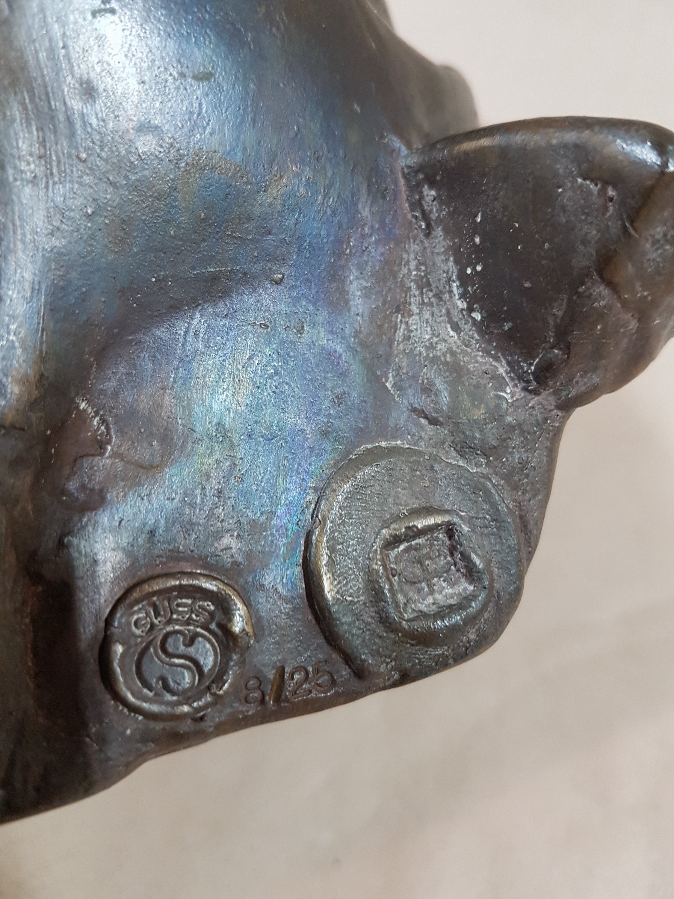 Detail g: Gernot Rumpf, geb. 1941 Kaiserslautern, Einhorn, Bronzeguss, signiert, num. 8/25, H. ca. 23cm