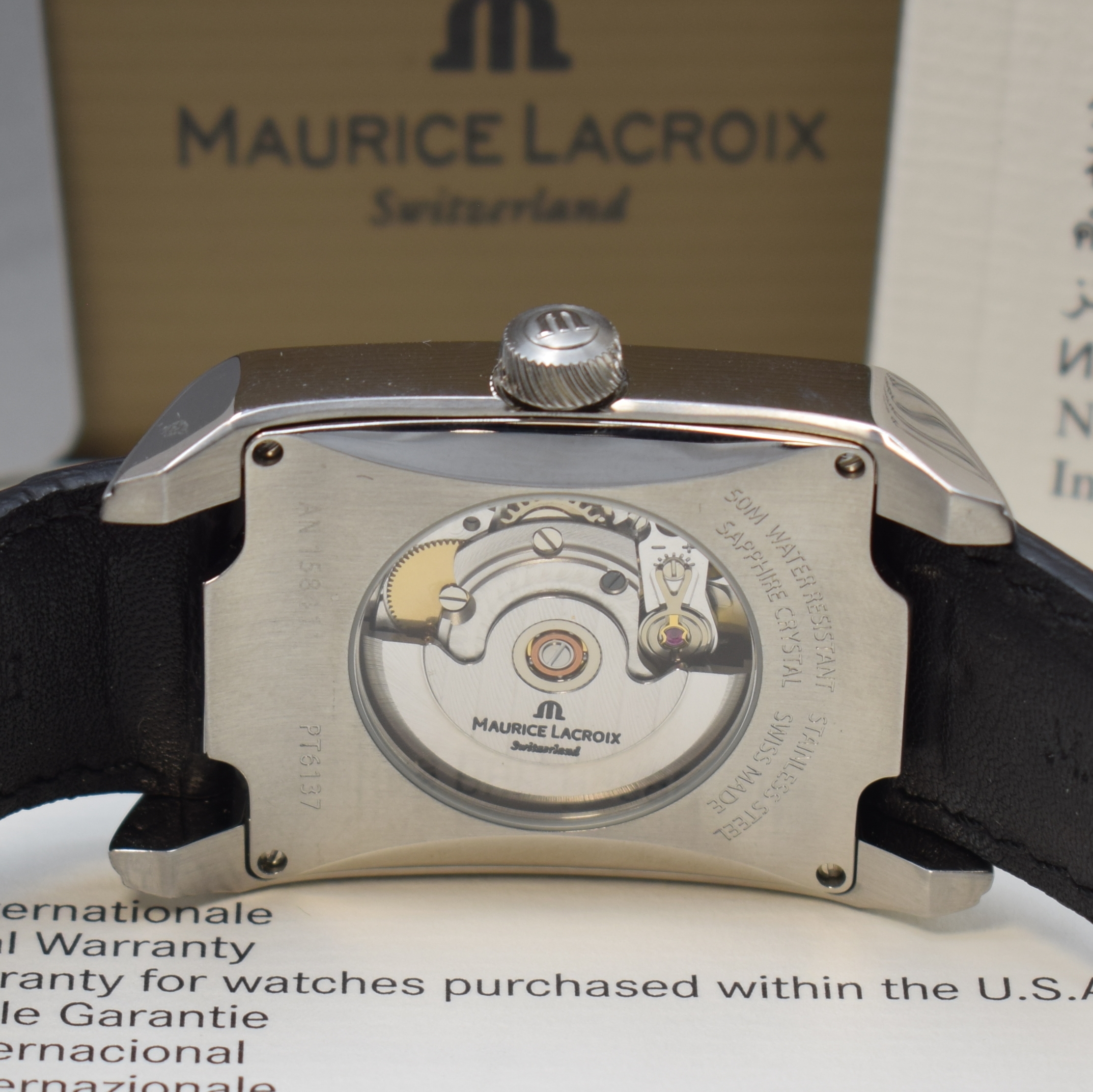Detail d: MAURICE LACROIX Pontos Herrenarmbanduhr mit Tag und Datum Referenz PT6137, Automatik, Schweiz um 2010, beids. vergl. Edelstahlgeh. inkl. orig. ...