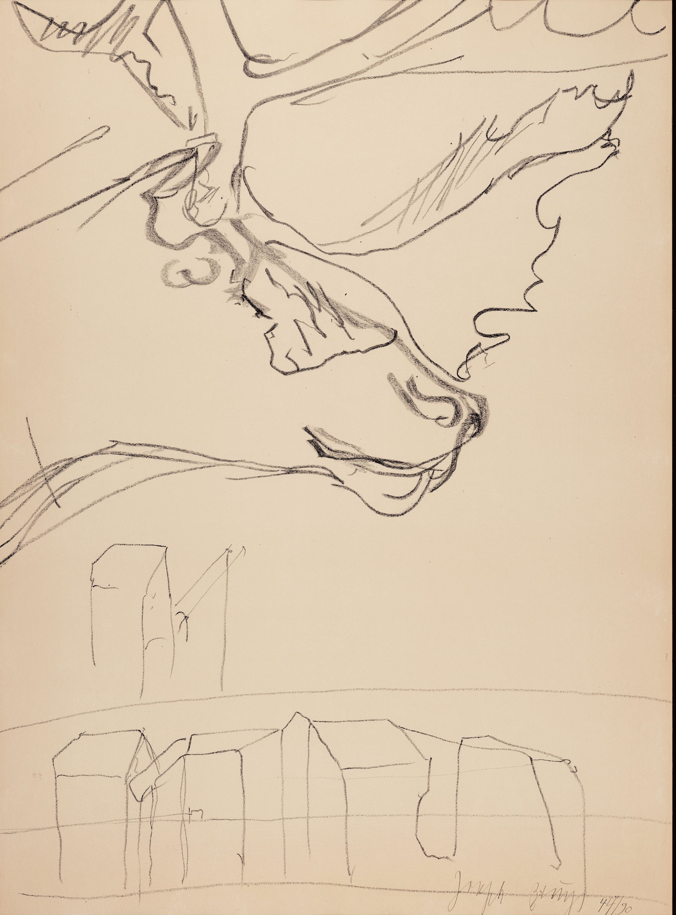 Joseph Beuys, 1921-1986, Triptychon aus 1981, Geschnatter unterhalb der Hütte, Sternbild des Bären, Junger Elch über dem Haus des alten Müllers, ...