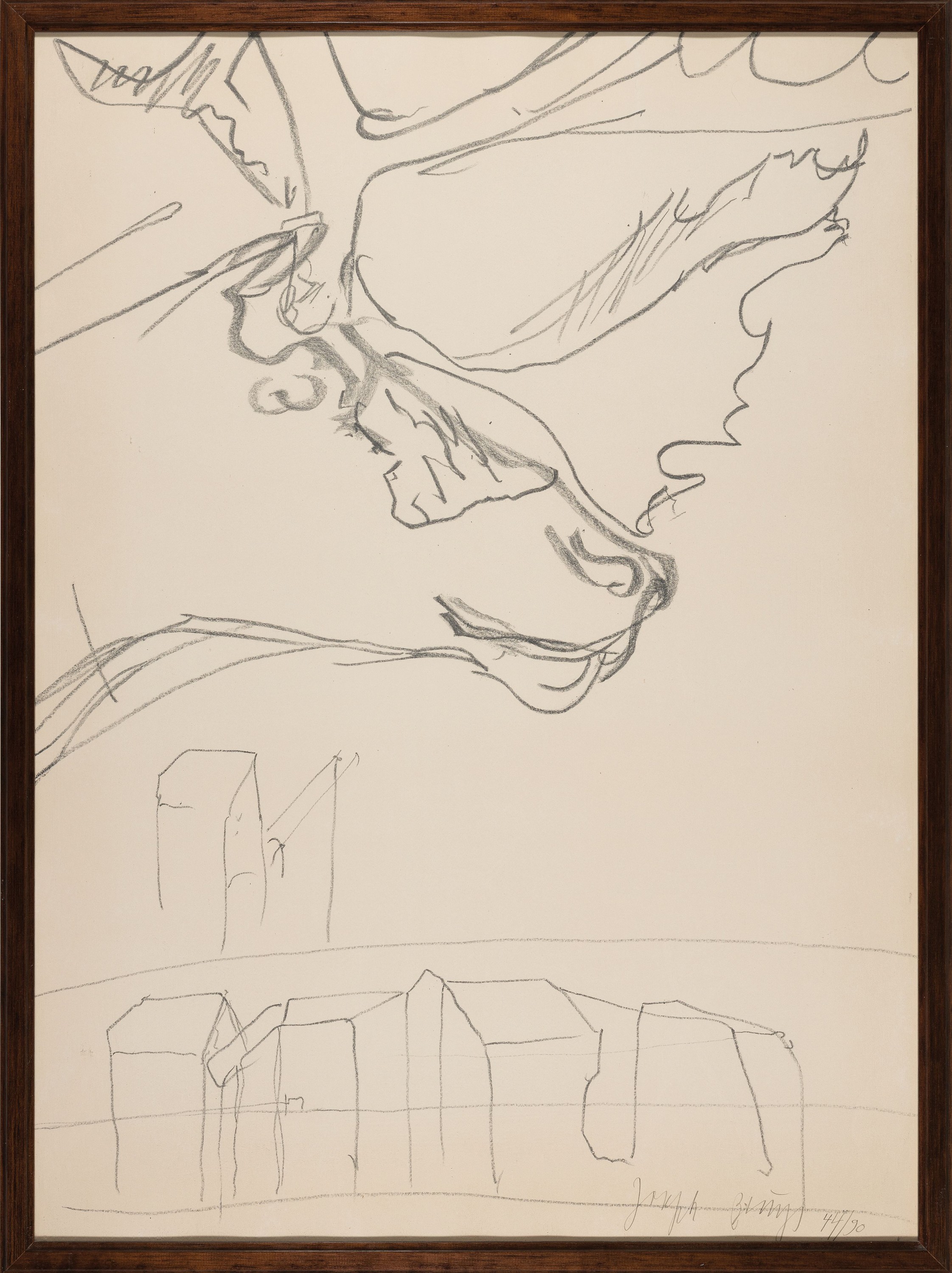 Detail k: Joseph Beuys, 1921-1986, Triptychon aus 1981, Geschnatter unterhalb der Hütte, Sternbild des Bären, Junger Elch über dem Haus des alten Müllers, ...