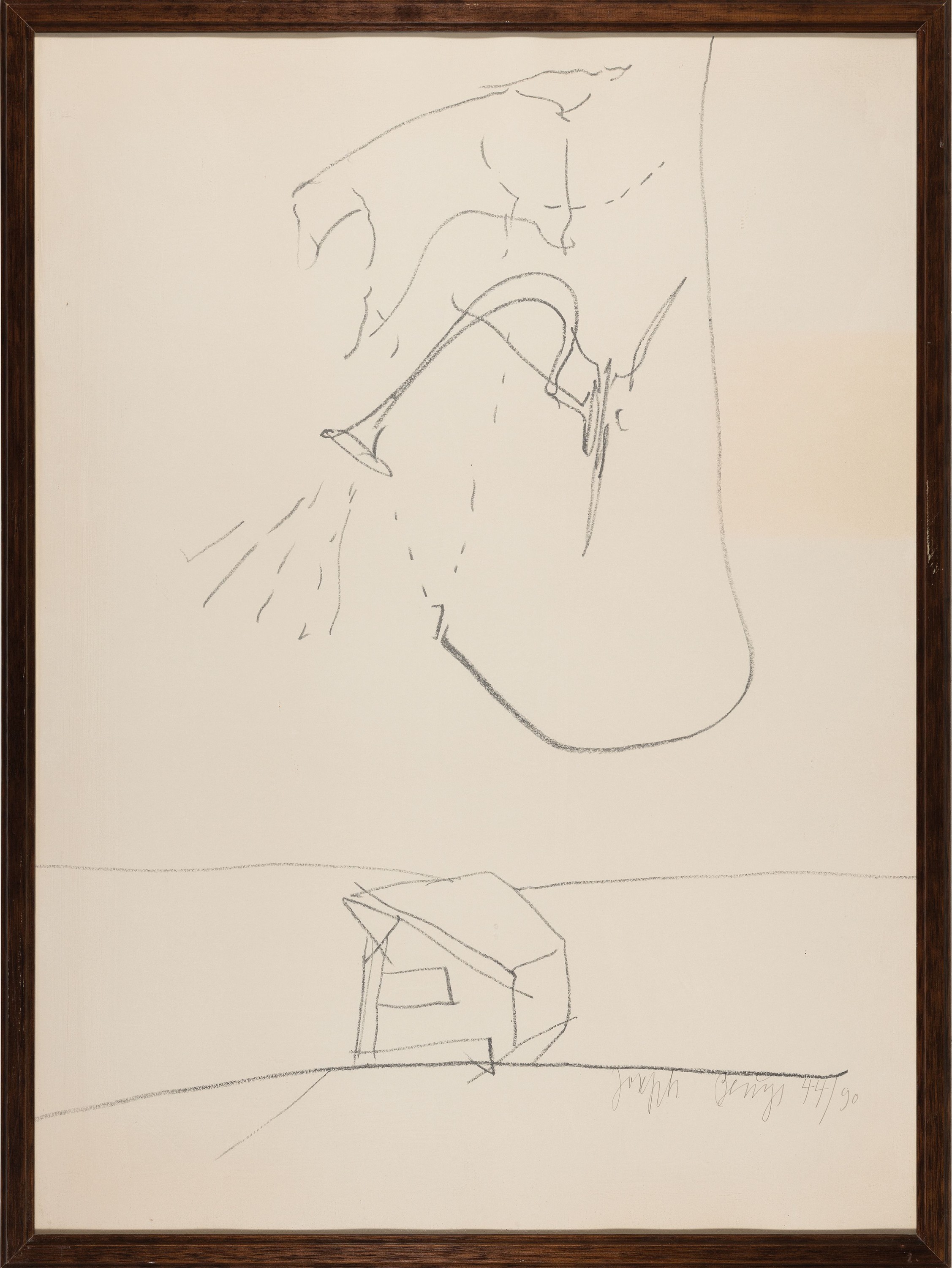 Detail l: Joseph Beuys, 1921-1986, Triptychon aus 1981, Geschnatter unterhalb der Hütte, Sternbild des Bären, Junger Elch über dem Haus des alten Müllers, ...