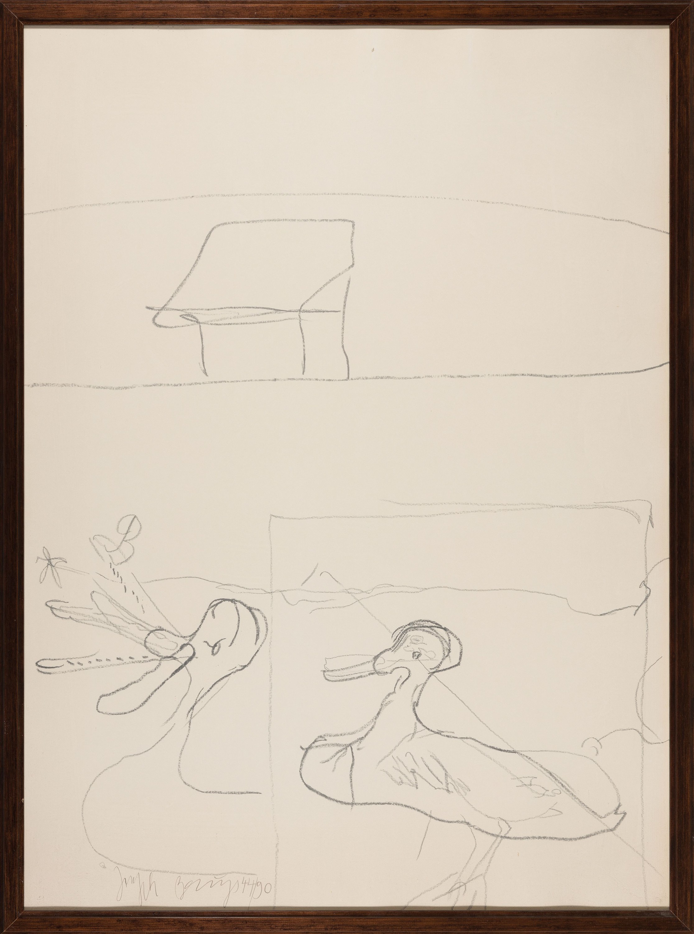 Detail m: Joseph Beuys, 1921-1986, Triptychon aus 1981, Geschnatter unterhalb der Hütte, Sternbild des Bären, Junger Elch über dem Haus des alten Müllers, ...