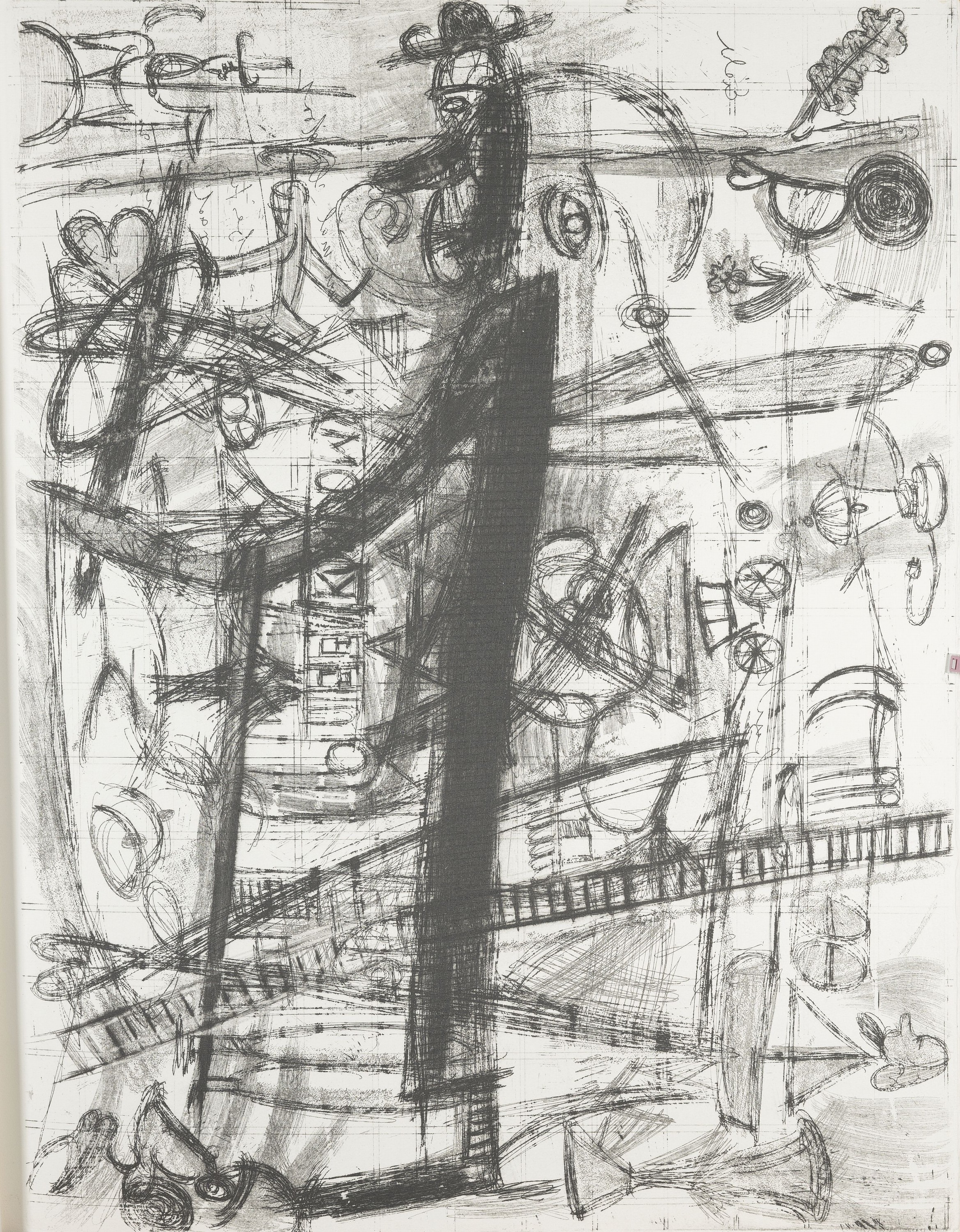 Detail b: Georg Baselitz, geb. 1938, Radierung aus der Folge: Bäume, 1974, handsign. und num. 4/30, ca. 30x24cm