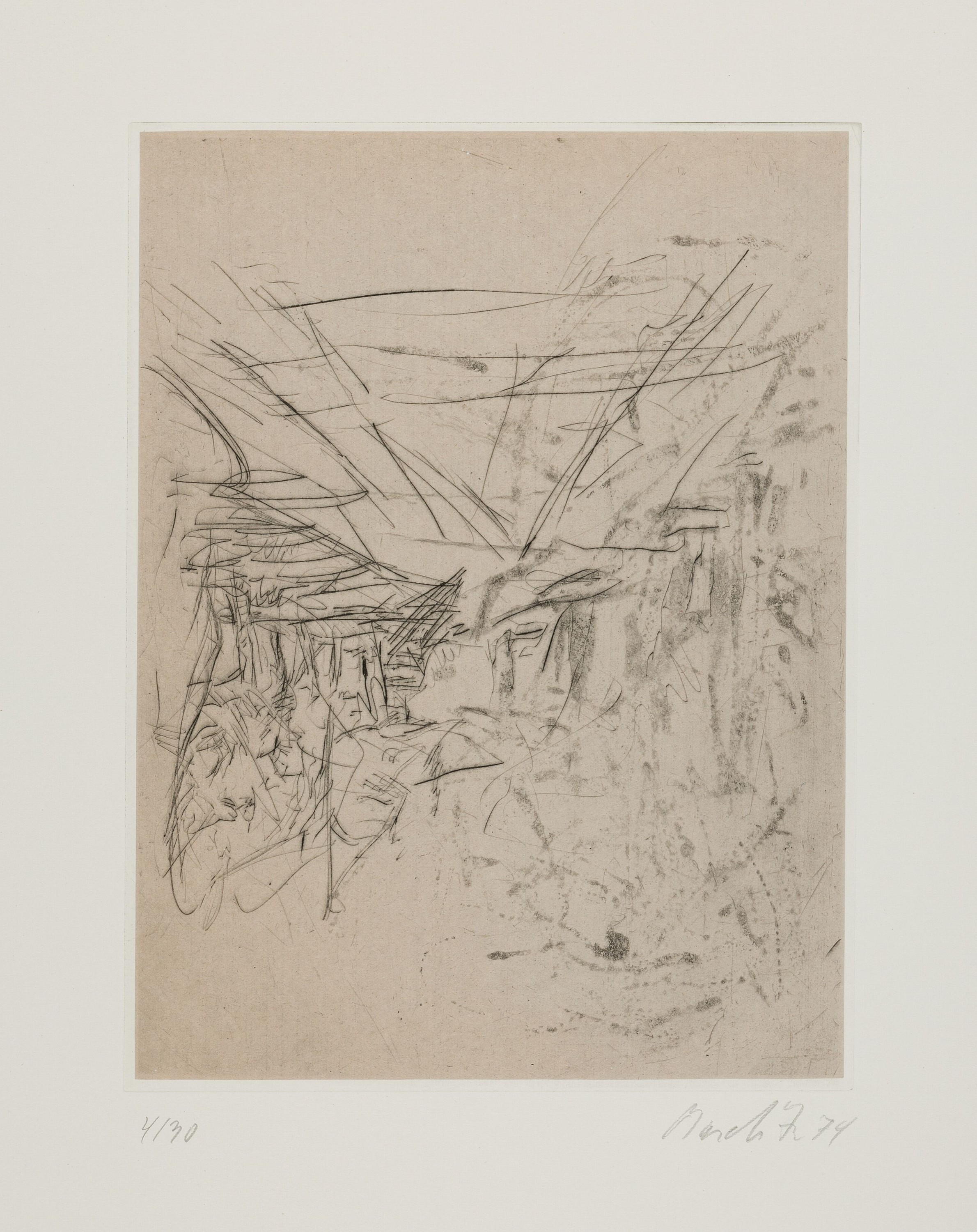 Georg Baselitz, geb. 1938, Radierung aus der Folge: Bäume, 1974, handsign. und num. 4/30, ca. 30x24cm