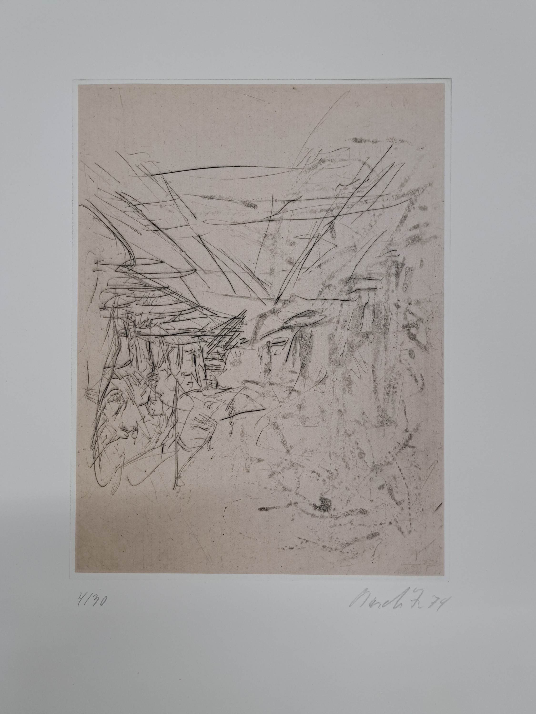 Detail a: Georg Baselitz, geb. 1938, Radierung aus der Folge: Bäume, 1974, handsign. und num. 4/30, ca. 30x24cm