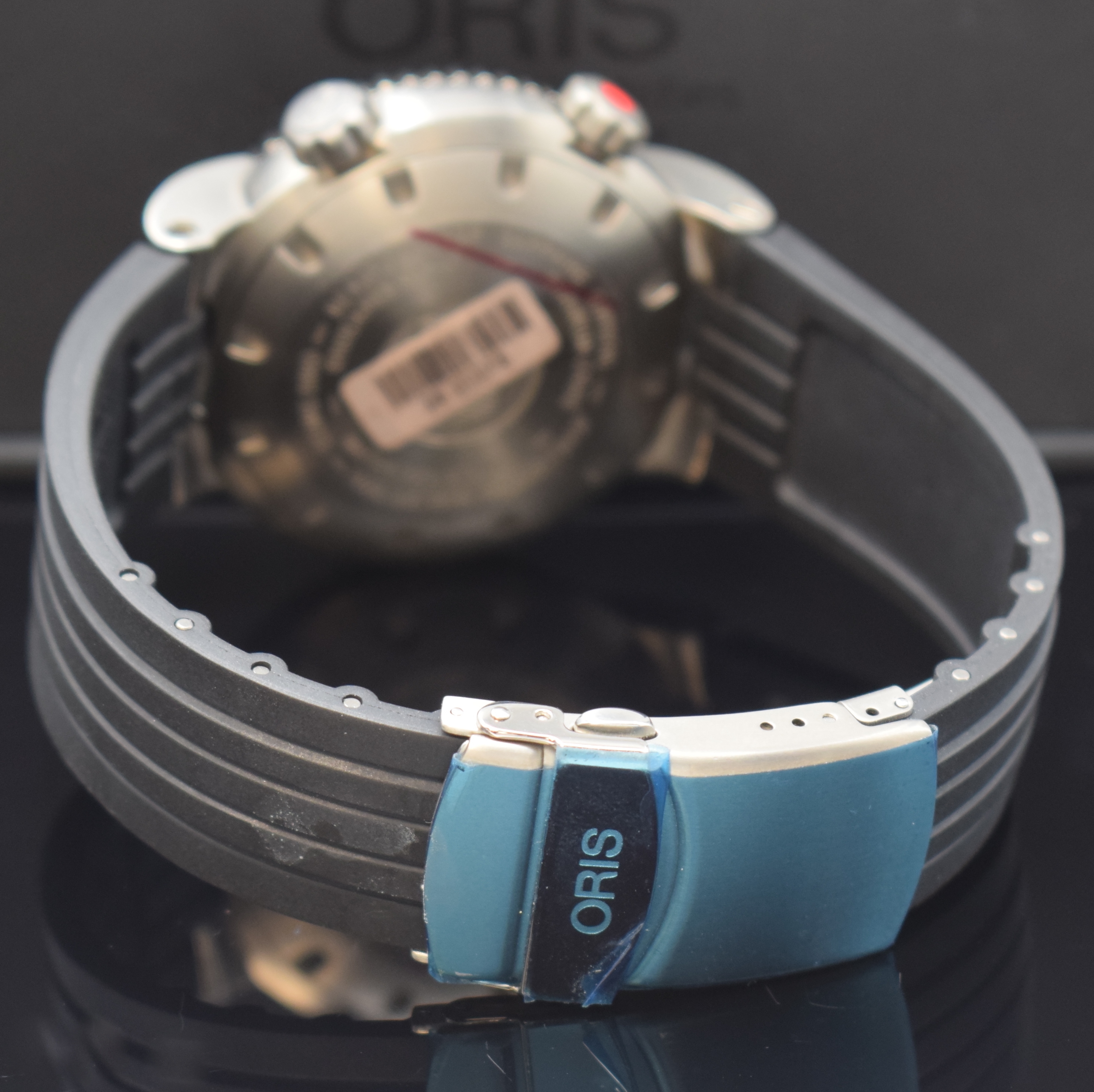 Detail b: ORIS Herrenarmbanduhr TT1 Referenz 633.7541,Automatik, Schweiz um 2007, Titangeh. inkl. orig. Kautschukband m. orig. Faltschl., Boden und Krone ...