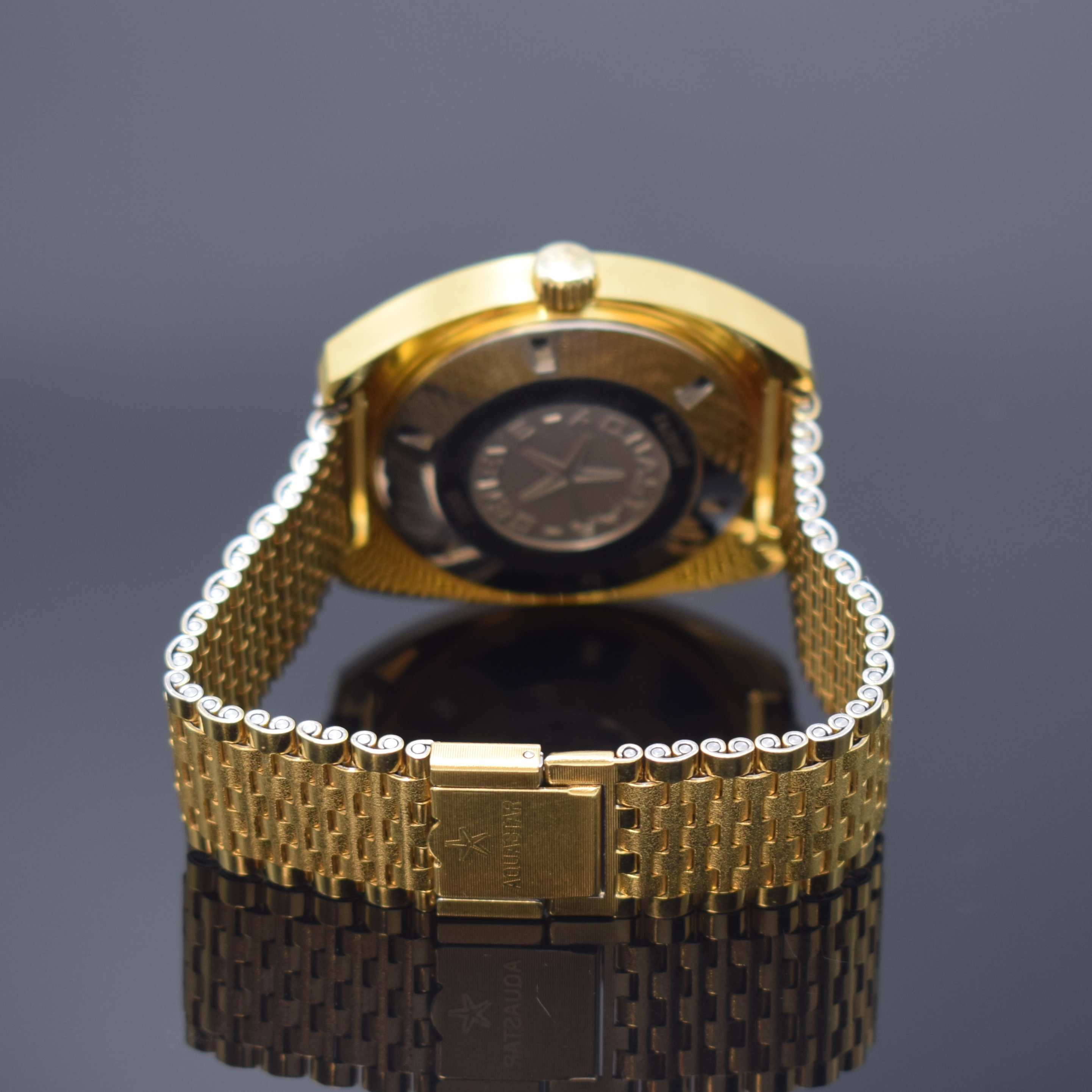 Detail b: LORENZ Herrenarmbanduhr Seatime Aquastar Referenz 1000, Automatik, Schweiz 1970er Jahre, verg. Geh. inkl. orig. Gliederband, Boden verschr., Anz. v. ...
