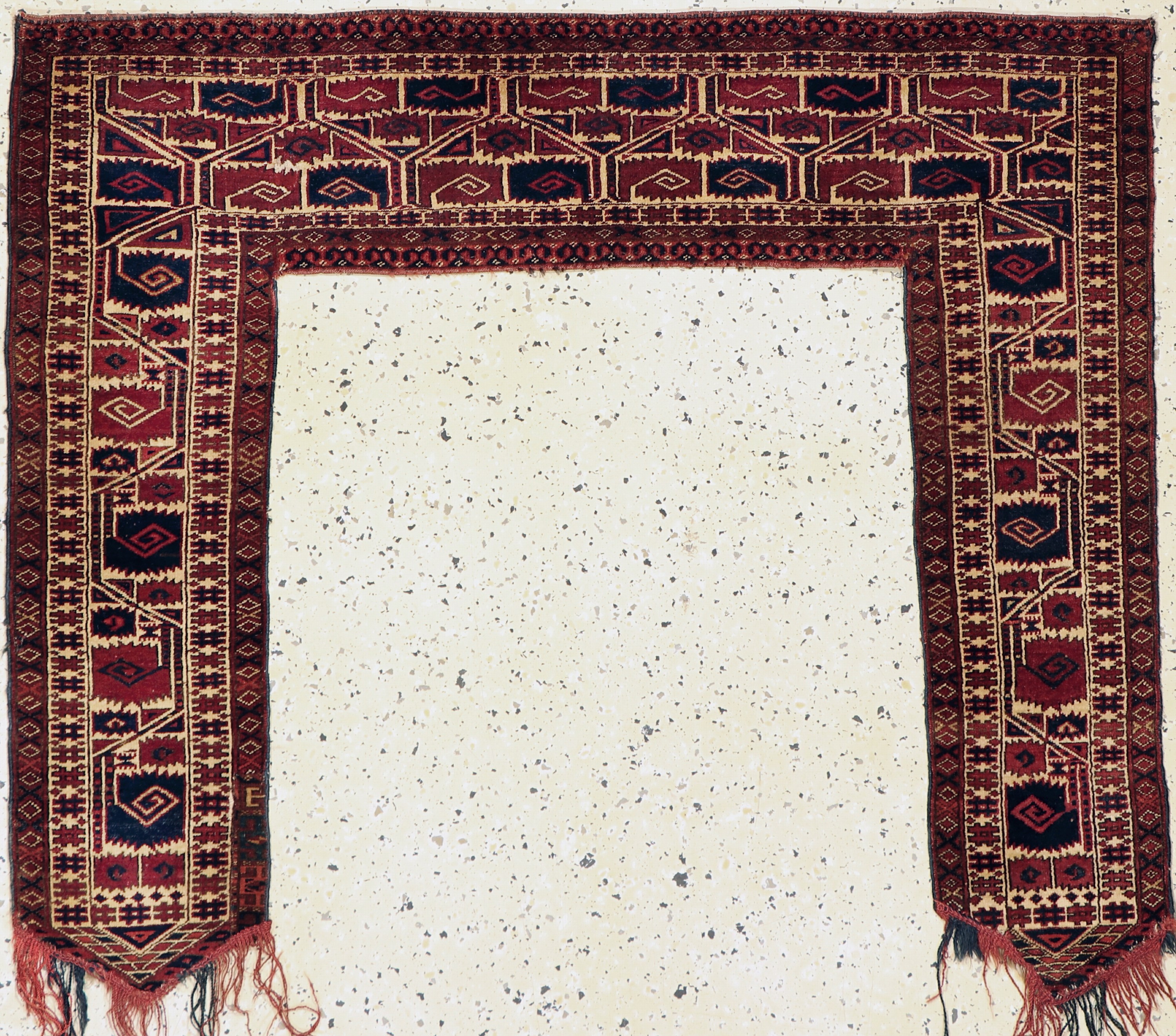 Antiker Yomud"Kapunuk", Turkmenistan, 19.Jhd, Wolle auf Wolle, ca. 100 x 115 cm, EHZ: 2, (alte Reparaturen)