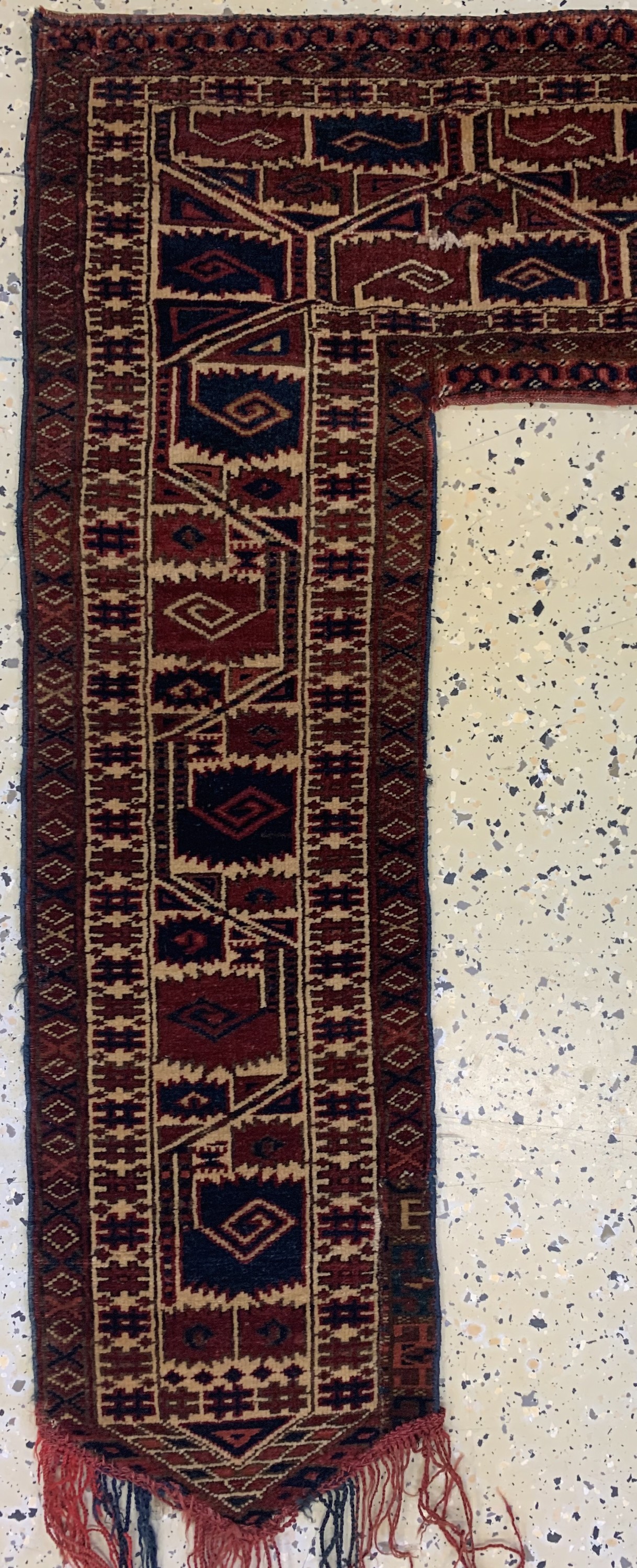 Detail a: Antiker Yomud"Kapunuk", Turkmenistan, 19.Jhd, Wolle auf Wolle, ca. 100 x 115 cm, EHZ: 2, (alte Reparaturen)