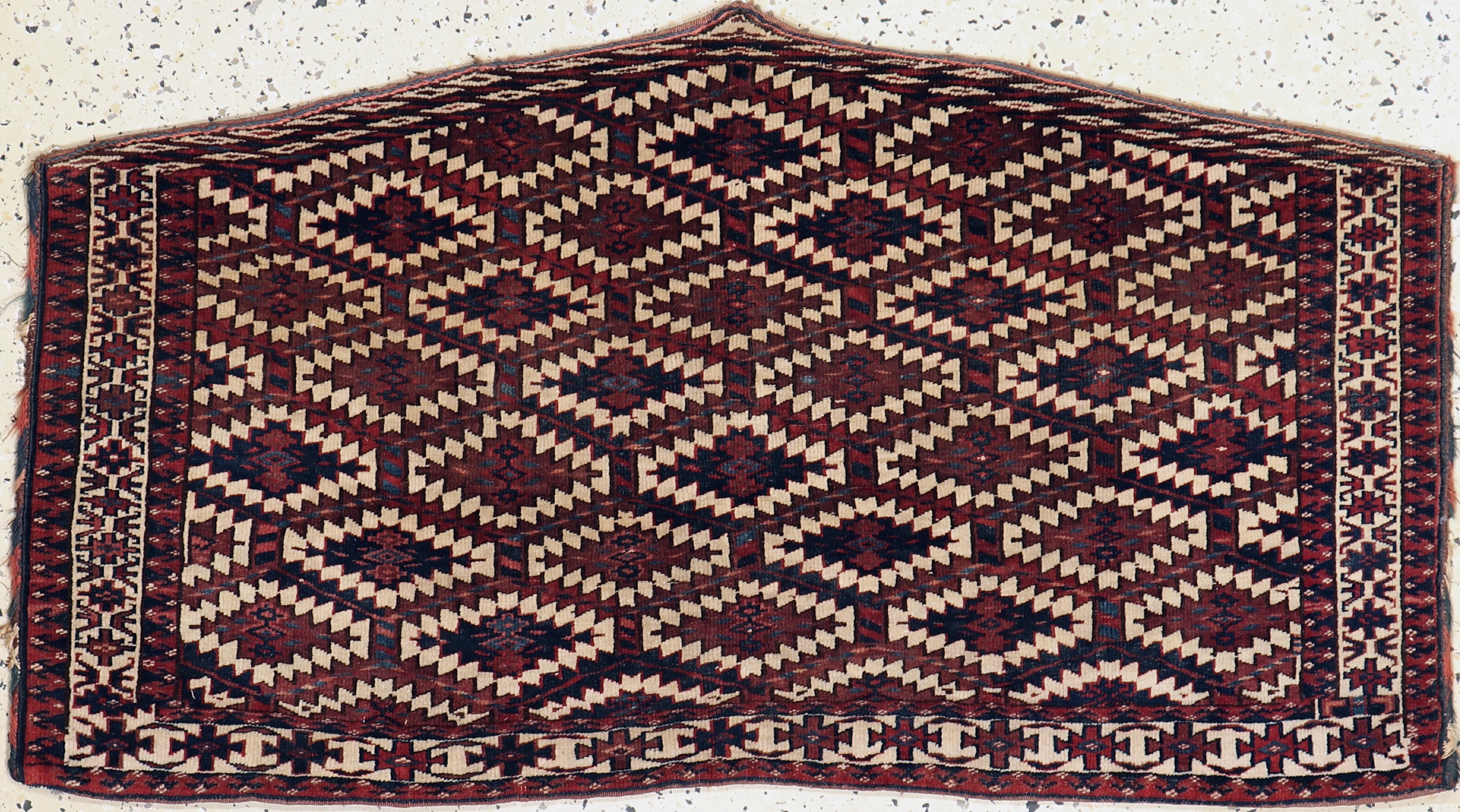Antiker Yomud"Asmalyk", Turkmenistan, 19.Jhd, Wolle auf Wolle, ca. 118 x 65 cm, EHZ:2