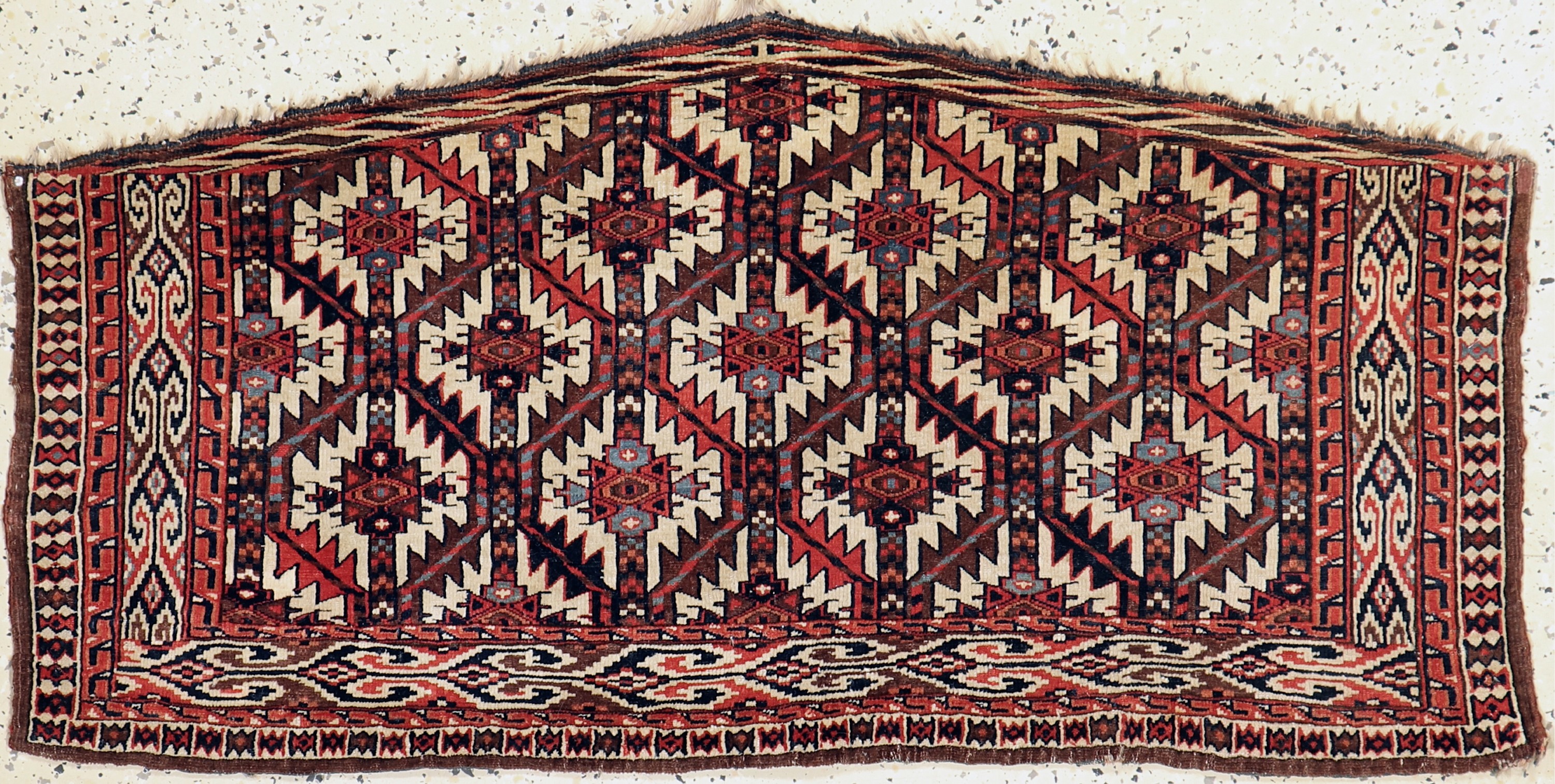 Antiker Yomud"Asmalyk", Turkmenistan, 19.Jhd, Wolle auf Wolle, ca. 118 x 60 cm, EHZ:2