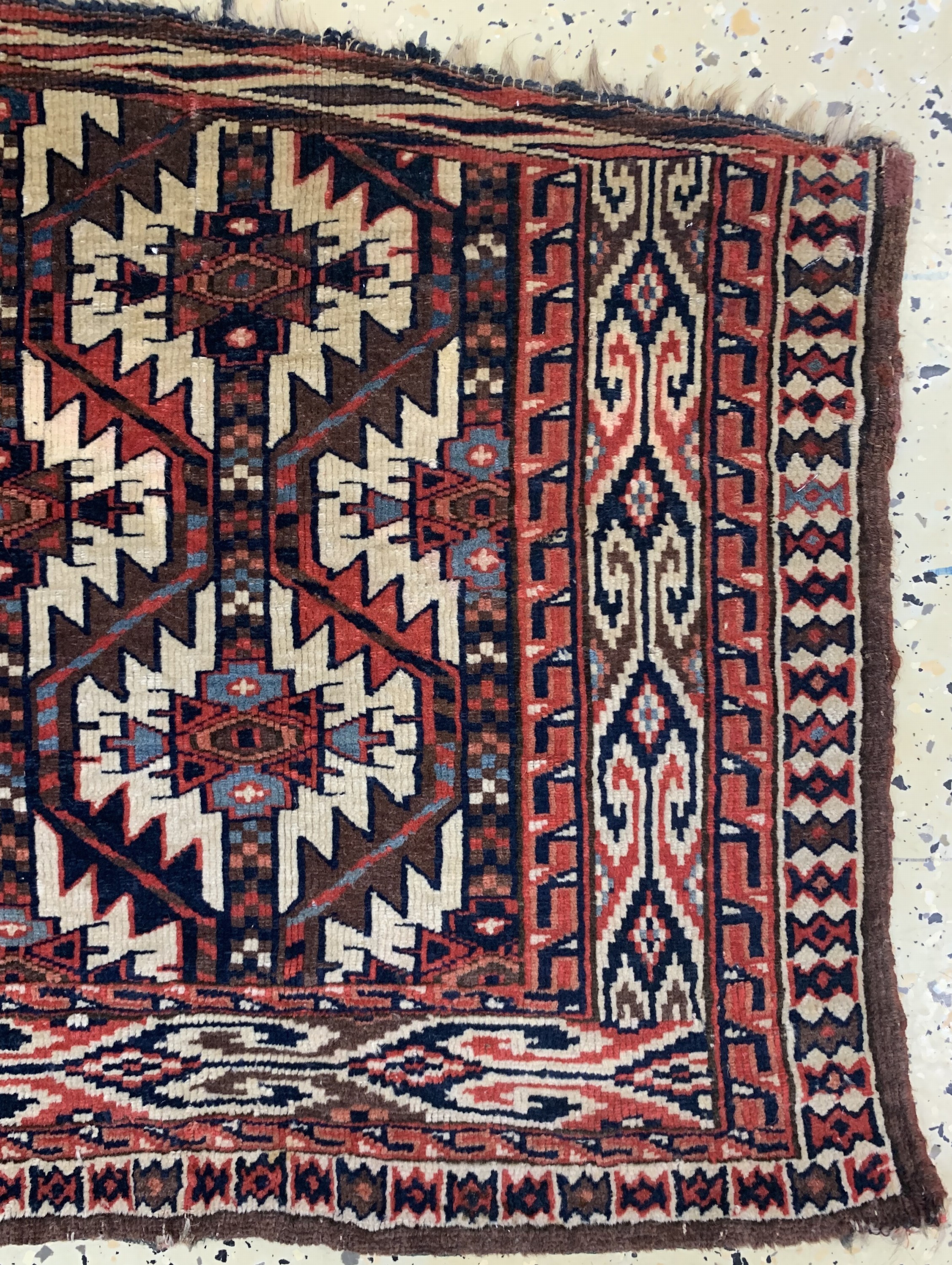 Detail a: Antiker Yomud"Asmalyk", Turkmenistan, 19.Jhd, Wolle auf Wolle, ca. 118 x 60 cm, EHZ:2