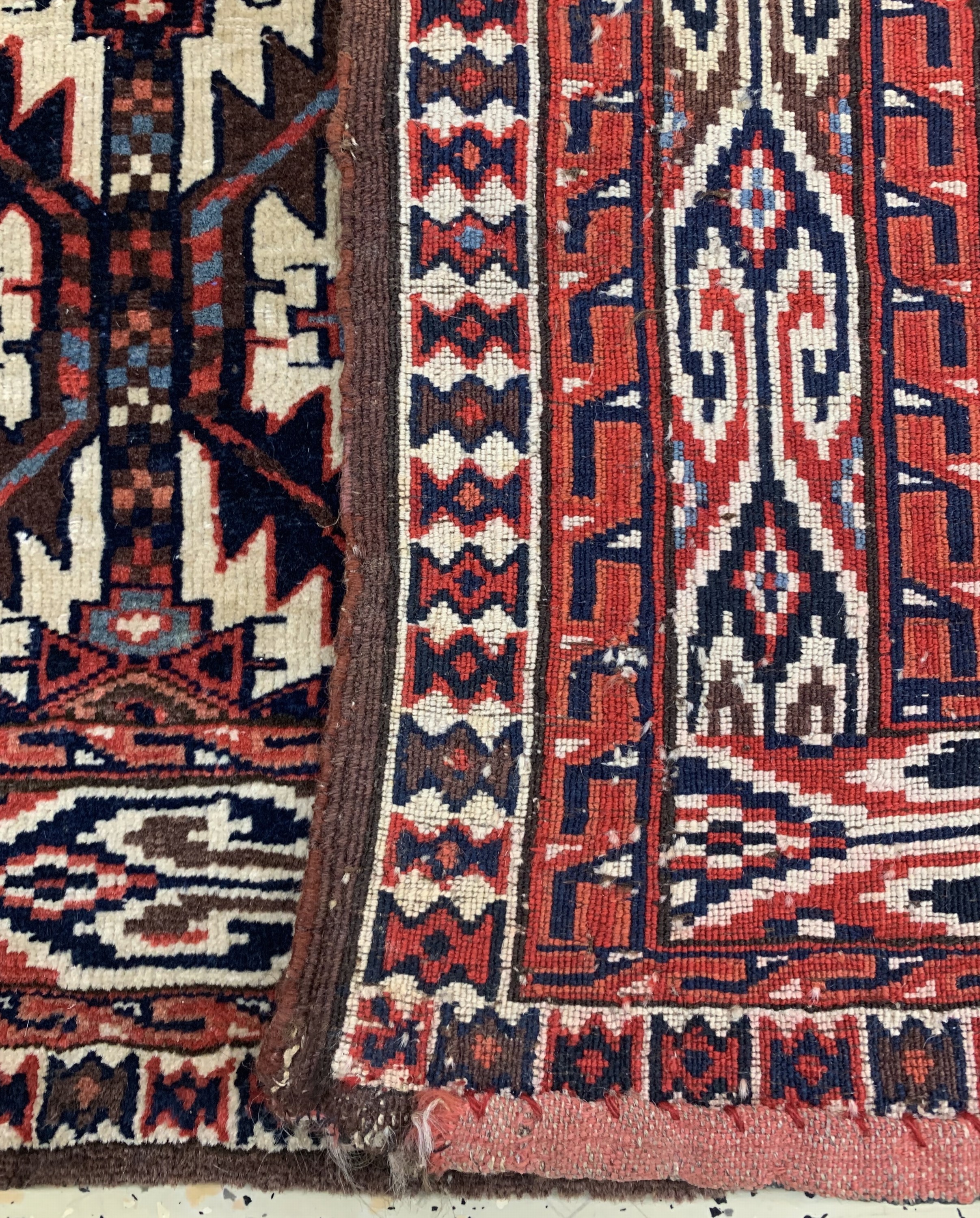 Detail d: Antiker Yomud"Asmalyk", Turkmenistan, 19.Jhd, Wolle auf Wolle, ca. 118 x 60 cm, EHZ:2