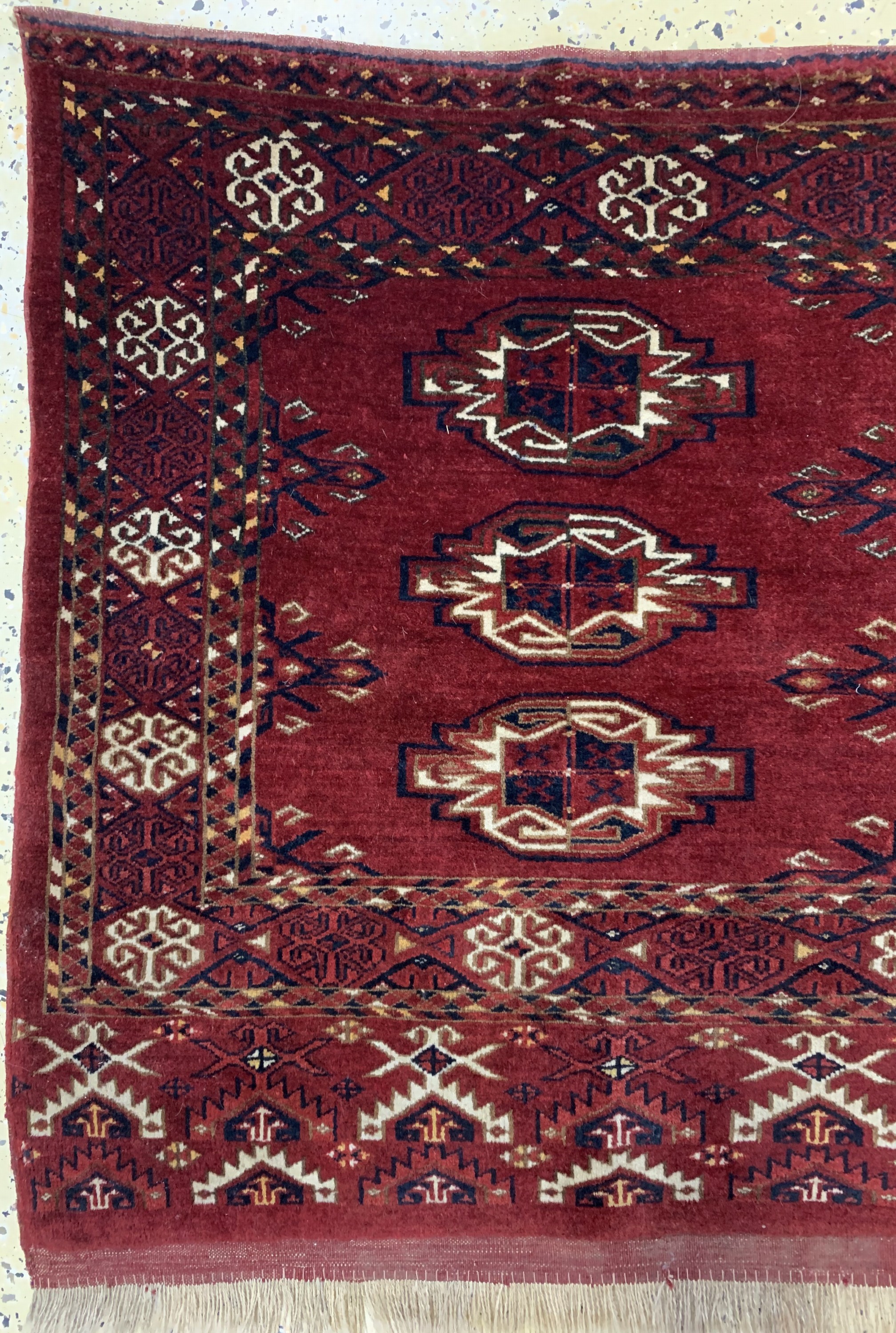 Detail a: Kizil-Ayak Tschowal, Afghanistan, Anfang 20.Jhd, Wolle auf Wolle, ca. 177 x 92 cm, EHZ:2