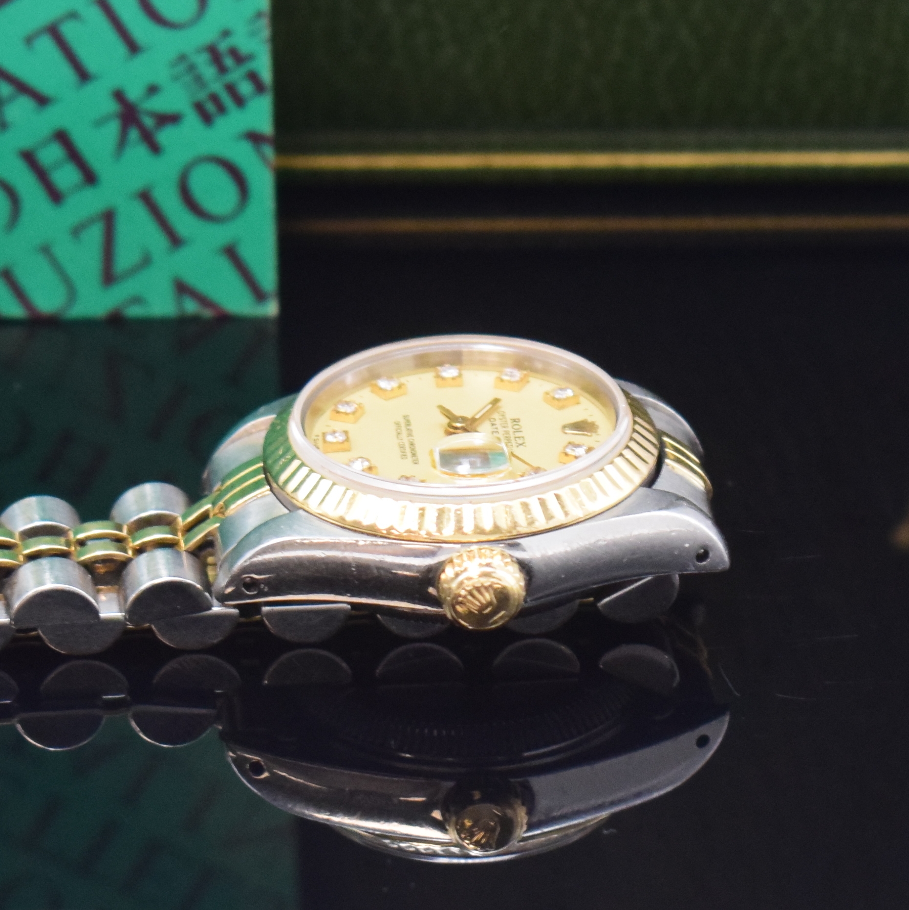 Detail c: ROLEX Oyster Perpetual Datejust Damenarmbanduhr Referenz 69173, Schweiz um 1986, Automatik, Chronometer der Superlative in Edelstahl/Gold kombiniert ...