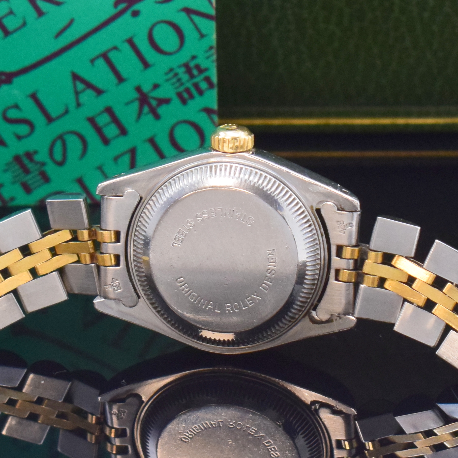 Detail d: ROLEX Oyster Perpetual Datejust Damenarmbanduhr Referenz 69173, Schweiz um 1986, Automatik, Chronometer der Superlative in Edelstahl/Gold kombiniert ...
