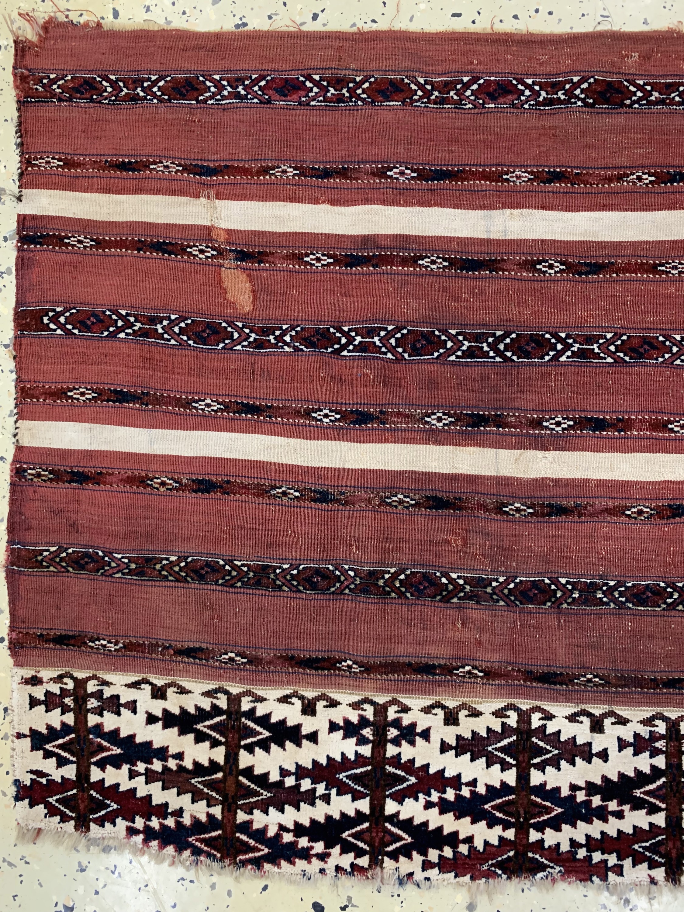 Detail a: 2 Lots Tekke Ak-Tschowal &, Tekke Tschowal Turkmenistan, 19.Jhd, Wolle auf Wolle, ca. 119x 66 cm, EHZ: 3-4