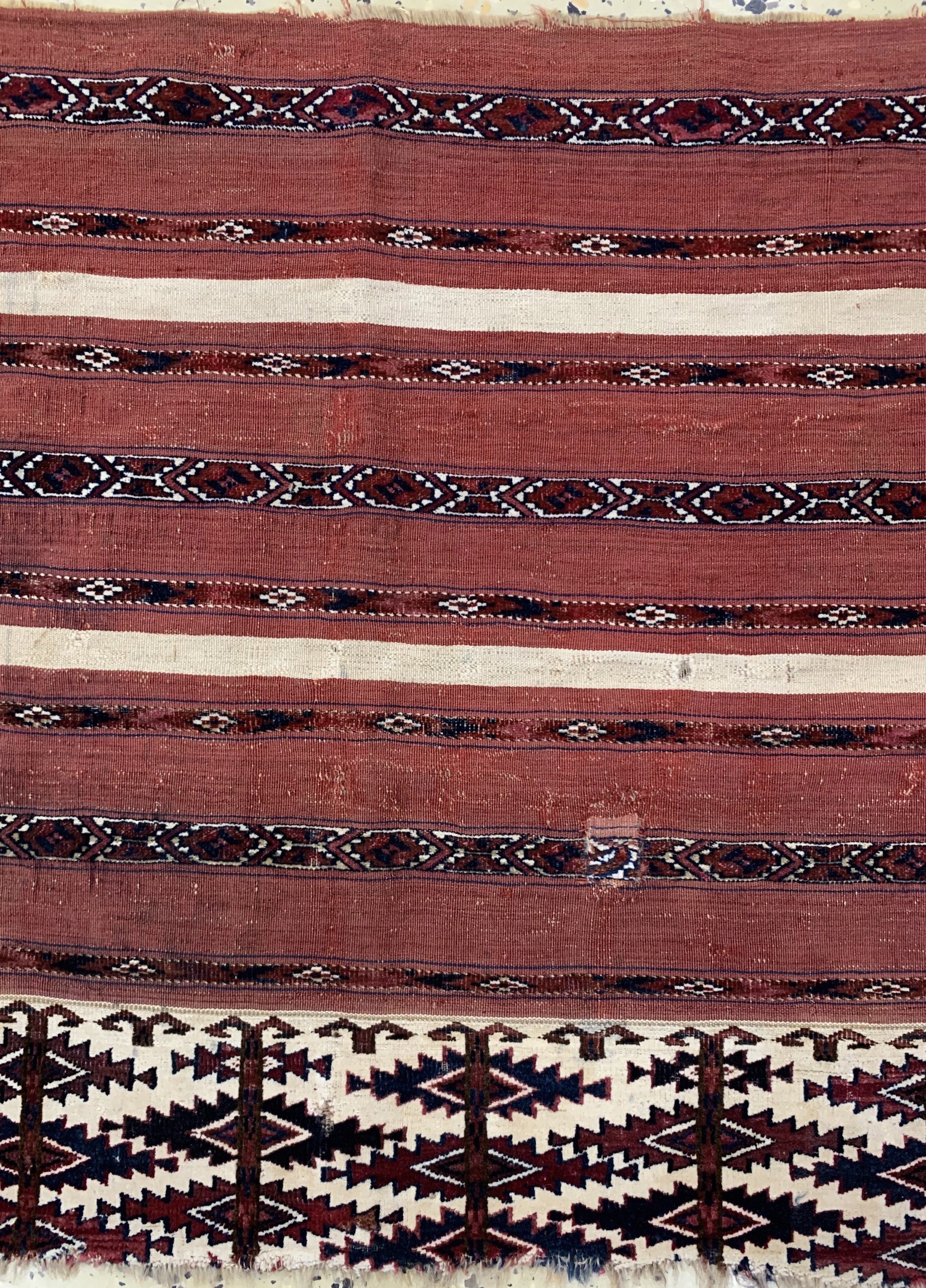 Detail b: 2 Lots Tekke Ak-Tschowal &, Tekke Tschowal Turkmenistan, 19.Jhd, Wolle auf Wolle, ca. 119x 66 cm, EHZ: 3-4