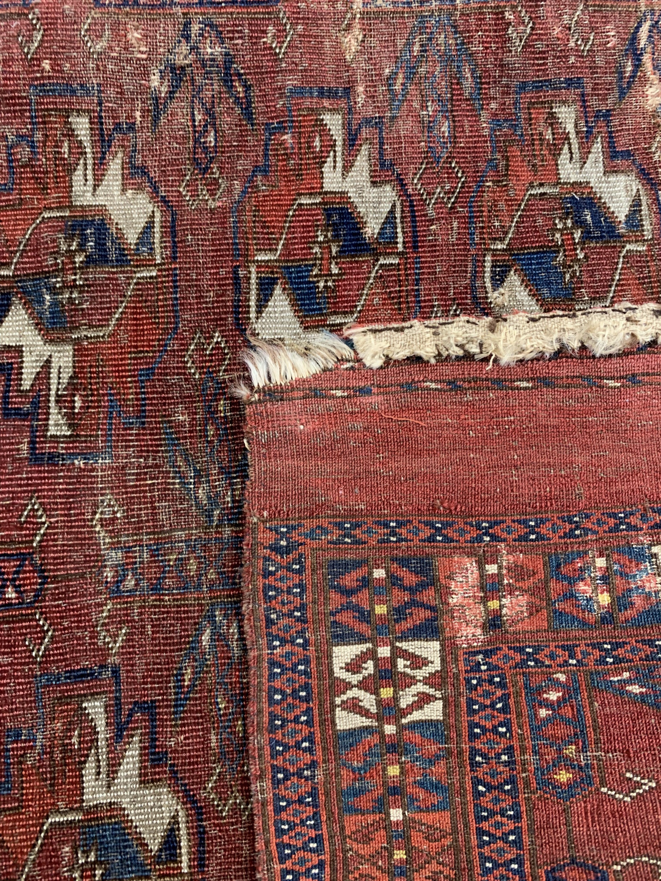 Detail g: 2 Lots Tekke Ak-Tschowal &, Tekke Tschowal Turkmenistan, 19.Jhd, Wolle auf Wolle, ca. 119x 66 cm, EHZ: 3-4