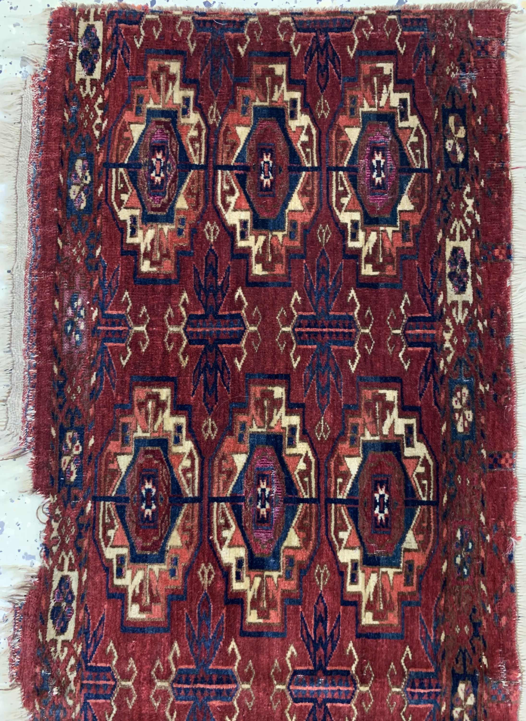 Detail a: 2 Lots Tekke Torba, Turkmenistan, 19.Jhd, Wolle auf Wolle, ca. 126 x 50 cm, EHZ: 3-4