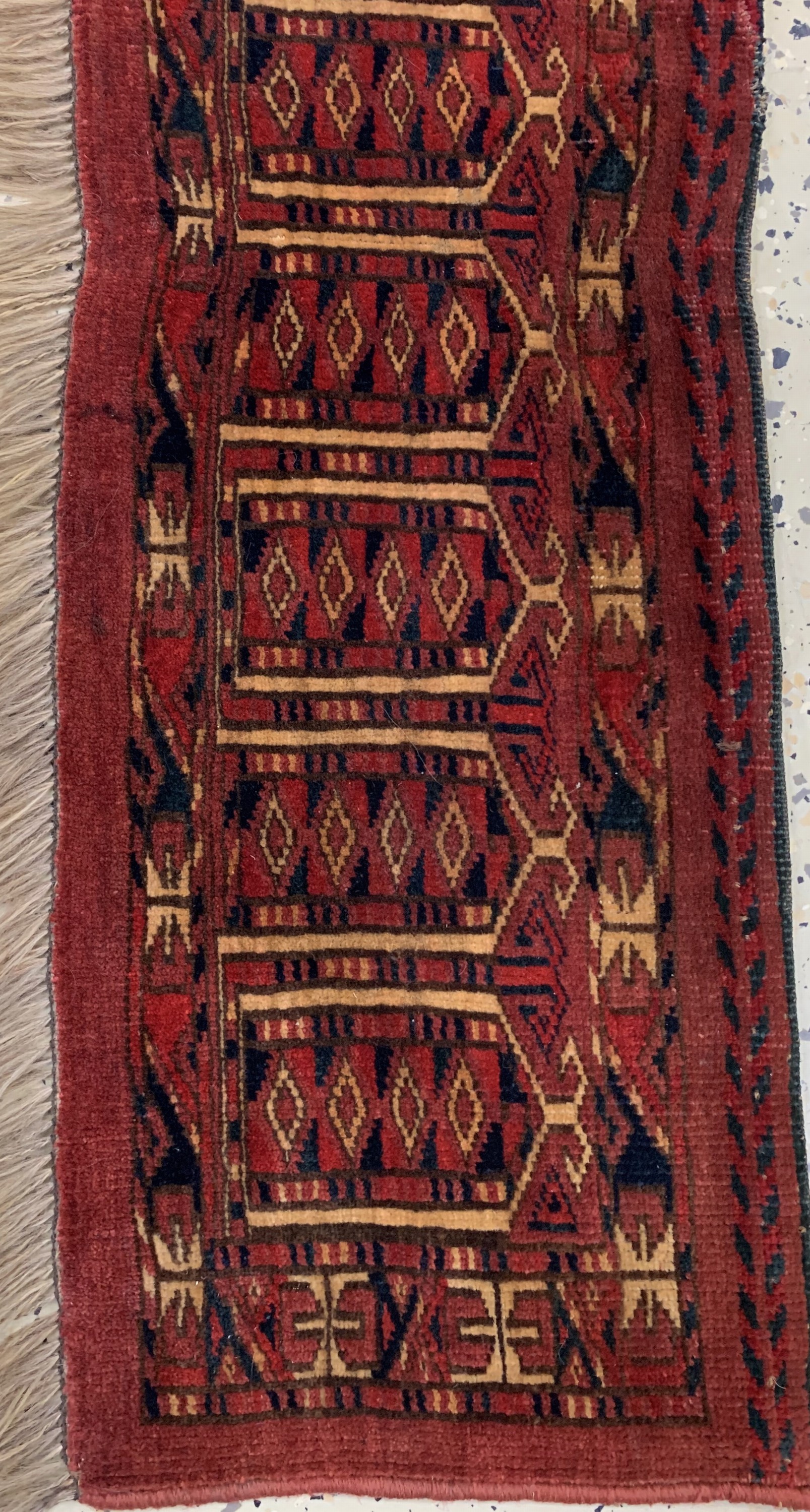 Detail e: 2 Lots Tekke & Kizil-Ayak, Torba Turkmenistan, 19.Jhd, Wolle auf Wolle, ca. 126x 29 cm, EHZ: 2-3