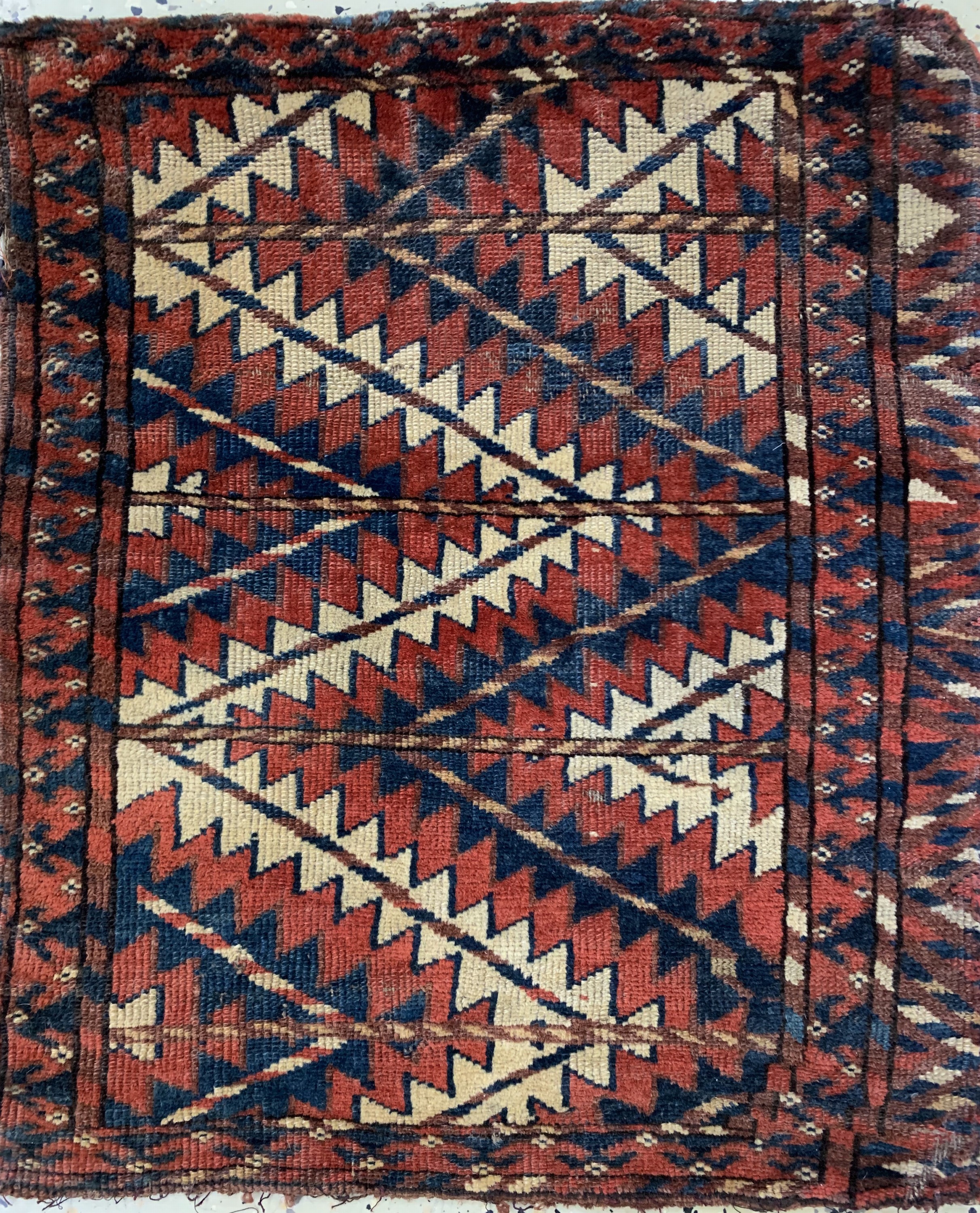Detail a: 3 Lots Taschenfronten, Turkmenistan, 19.Jhd, Wolle auf Wolle, ca. 52 x 44 cm, EHZ: 3