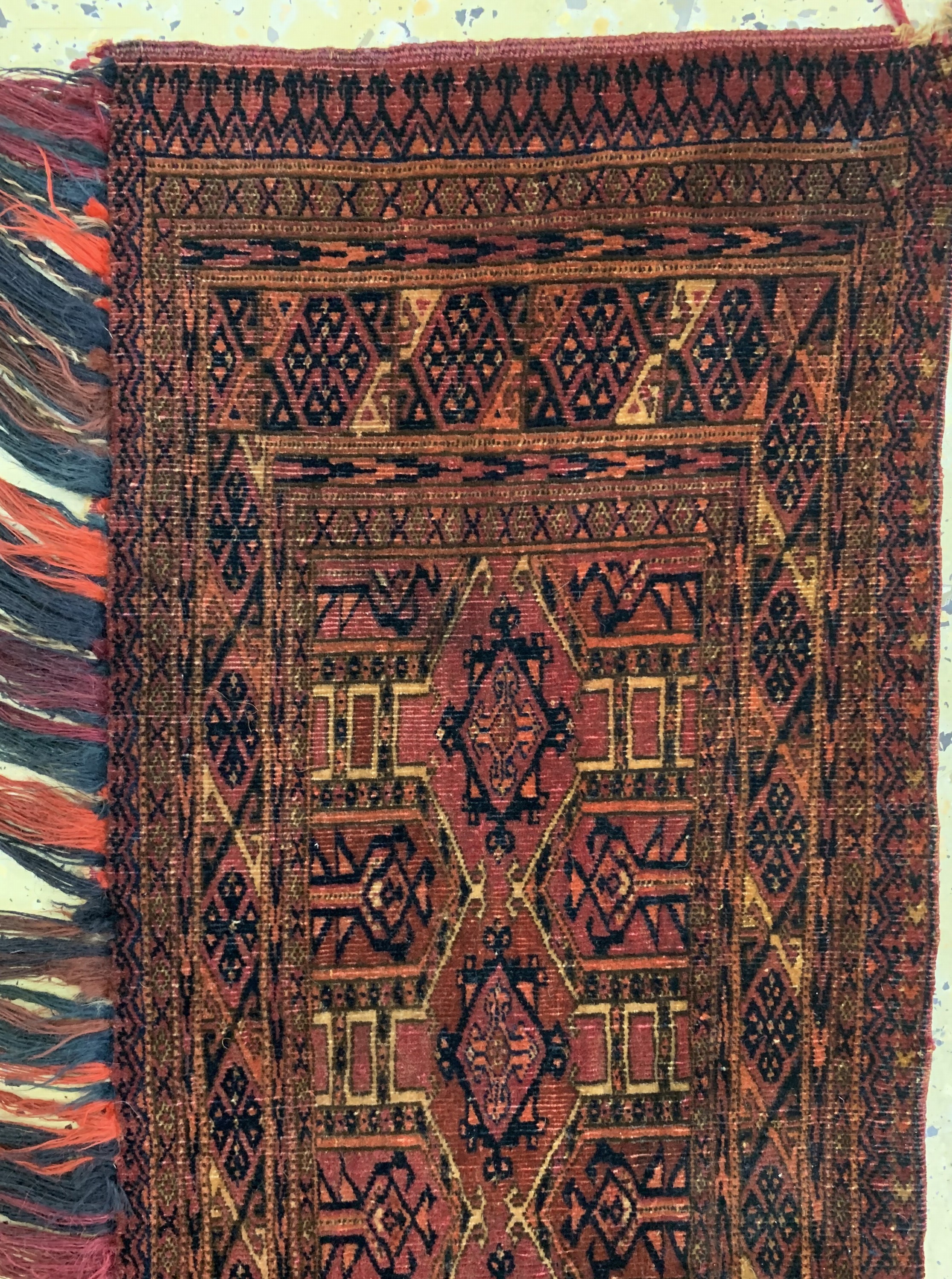 Detail a: 3 Lots antiker Torba, Turkmenistan, 19.Jhd,Wolle auf Wolle, ca. 117 x 37 cm, eine mit Mottenfra?, EHZ: 2
