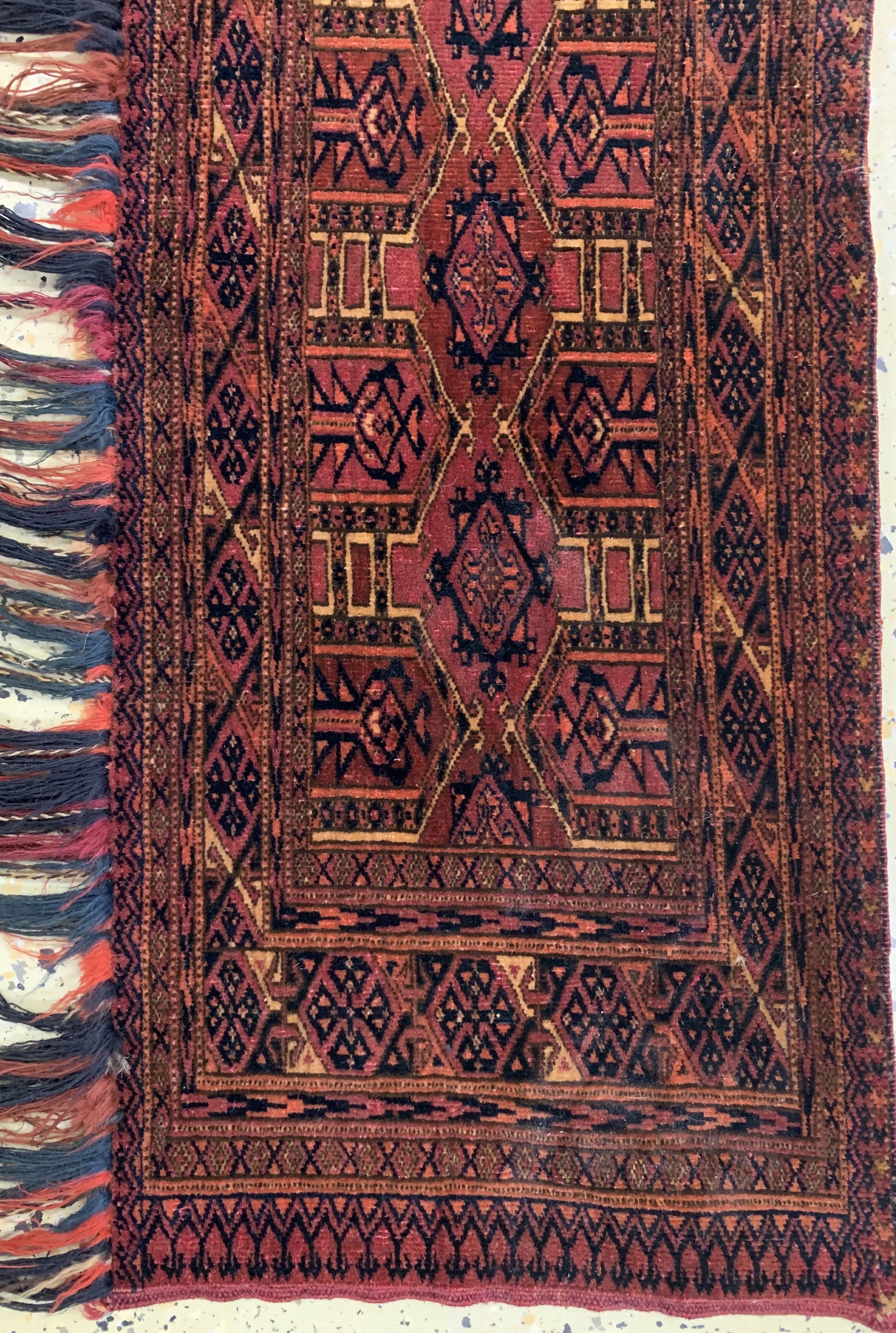 Detail b: 3 Lots antiker Torba, Turkmenistan, 19.Jhd,Wolle auf Wolle, ca. 117 x 37 cm, eine mit Mottenfra?, EHZ: 2