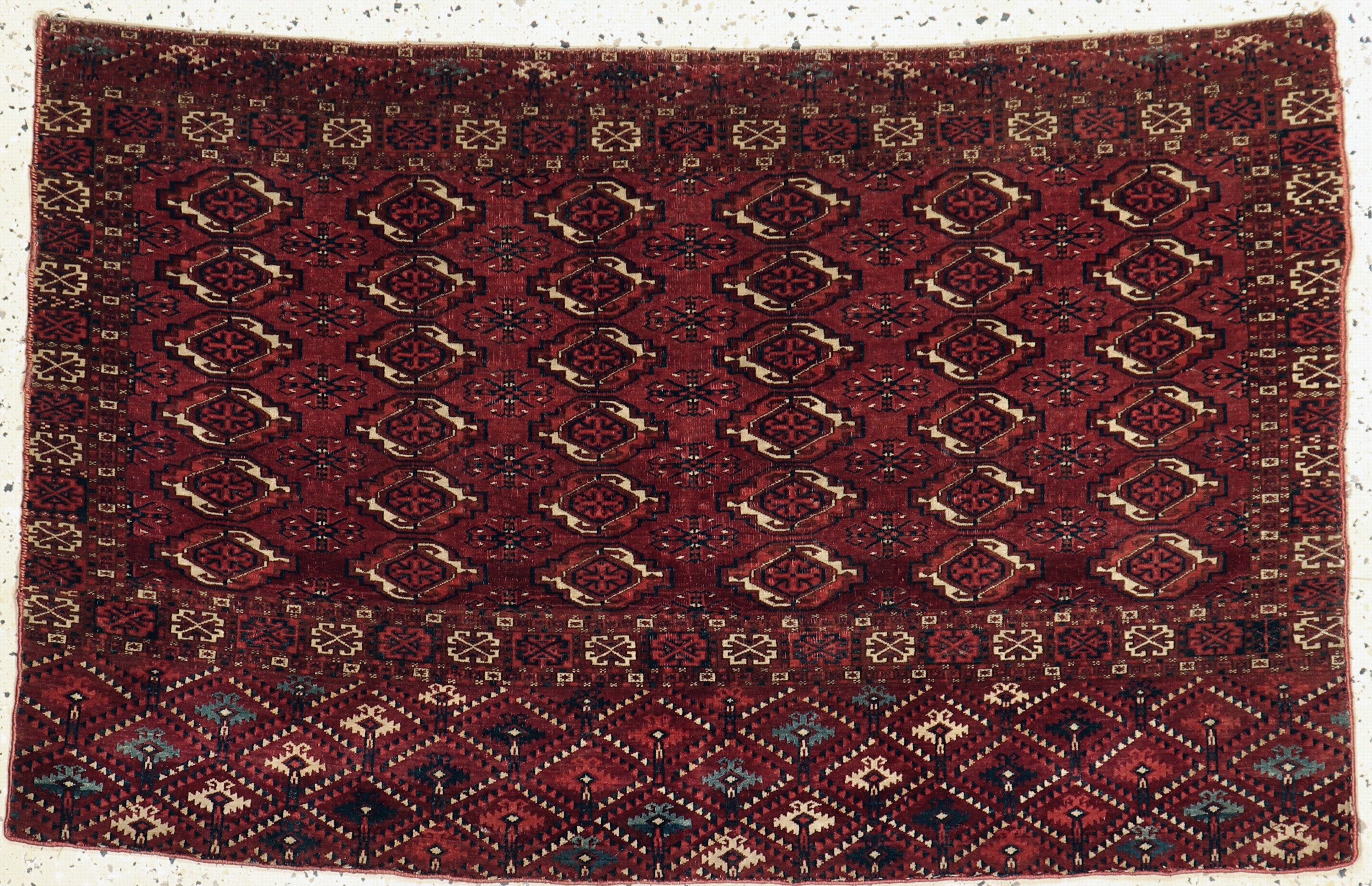 Antiker Tekke Tschowal, Turkmenistan, Ende 19.Jhd, Wolle auf Wolle, ca. 110 x 70 cm, EHZ:3