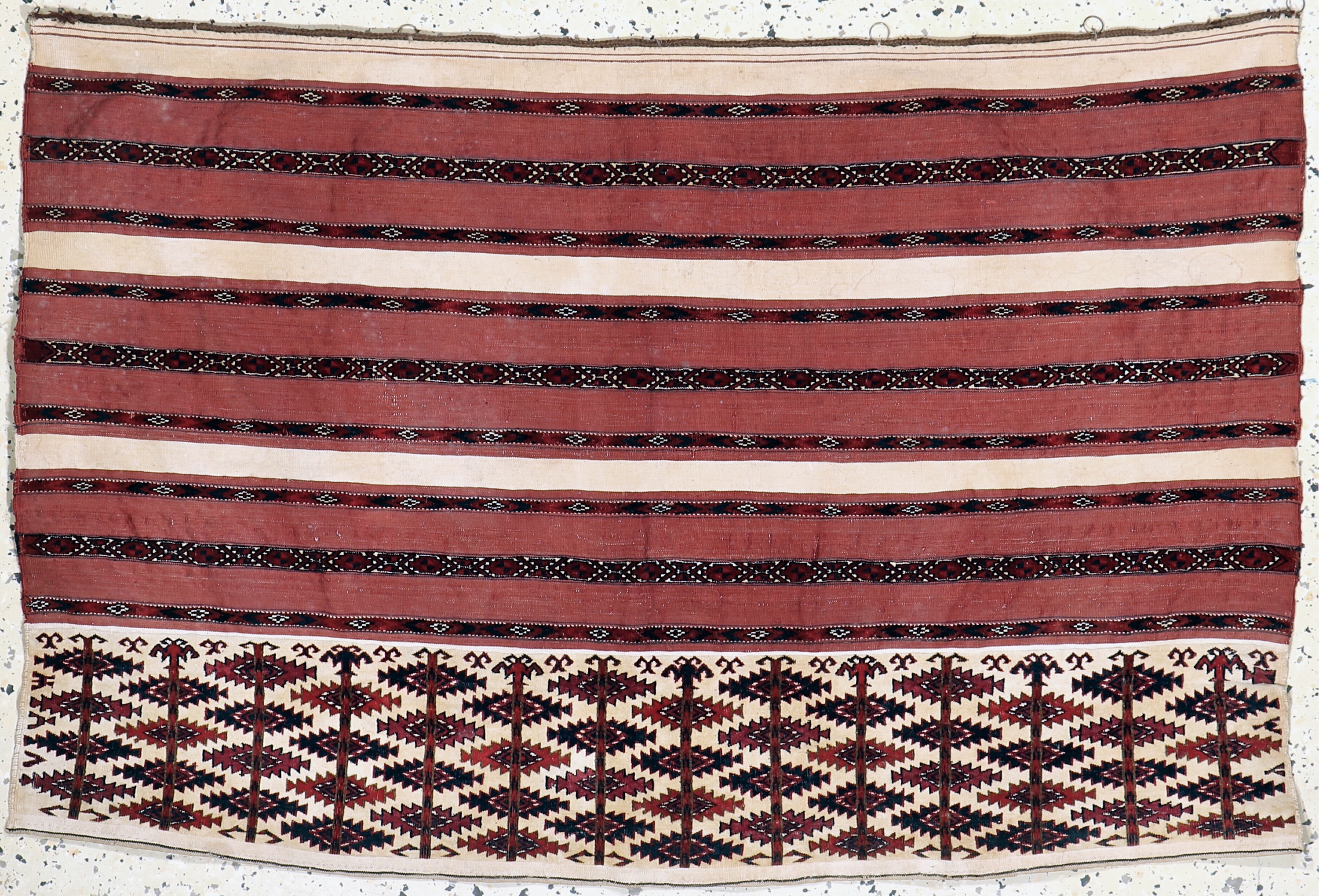 Antiker Tekke"Ak-Tschowal", Sehr fein Turkmenistan, Ende 19.Jhd, Wolle auf Wolle, ca. 118 x 79 cm, EHZ: 2-3