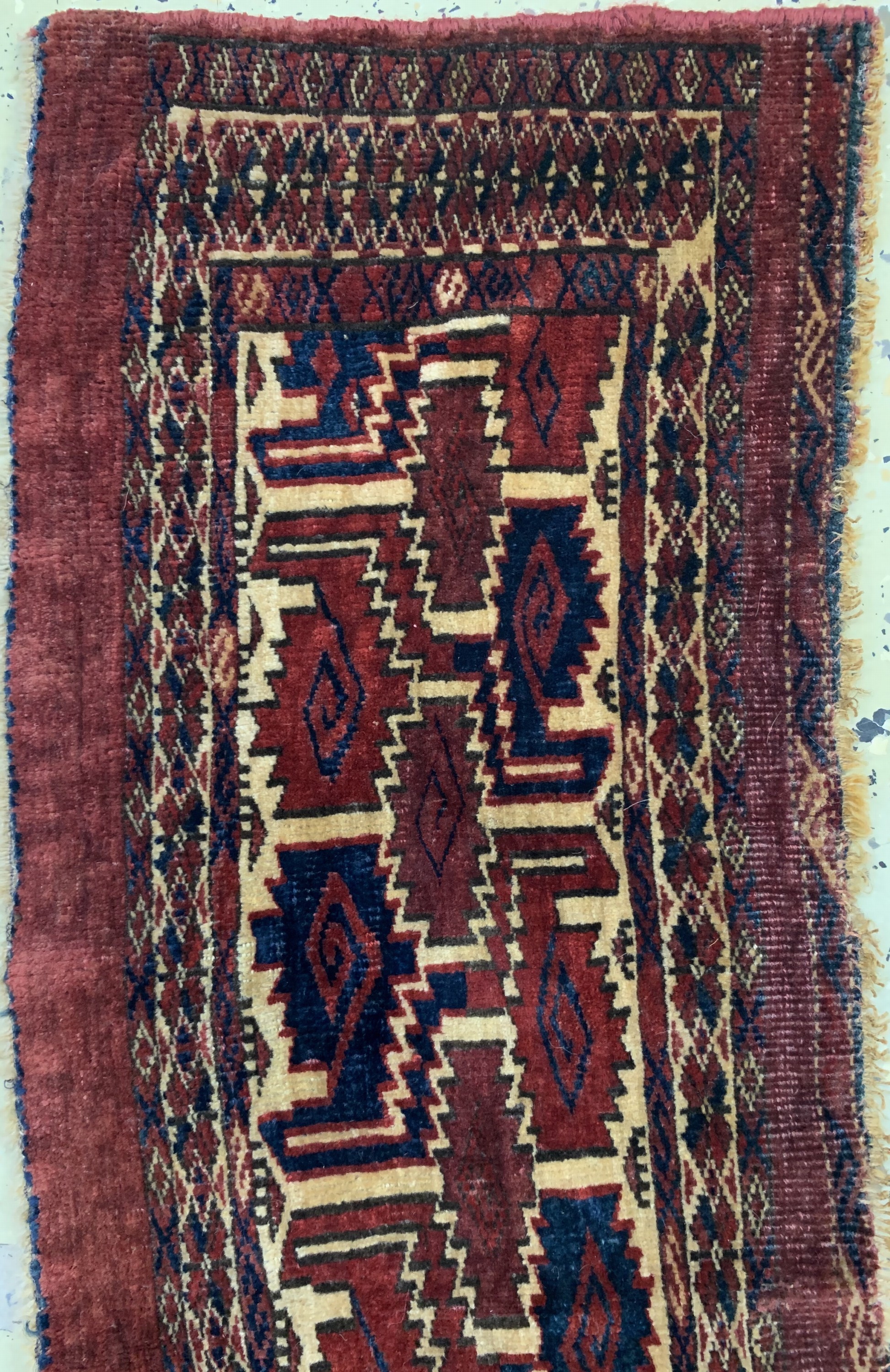 Detail d: 2 Lots Tekke & Yomud Torba, Turkmenistan, 19.Jhd, Wolle auf Wolle, ca. 97 x 32 cm, EHZ: 3, (alte Reparaturen).