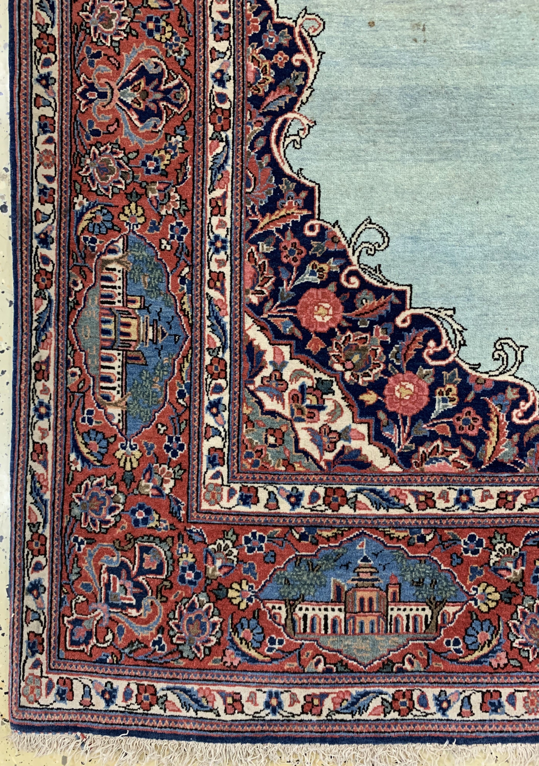 Detail b: Keschan Kork fein, Persien, Anfang 20.Jhd, Korkwolle auf Baumwolle, ca. 204 x 127 cm, Reinigungsbedürftig, EHZ: 2-3