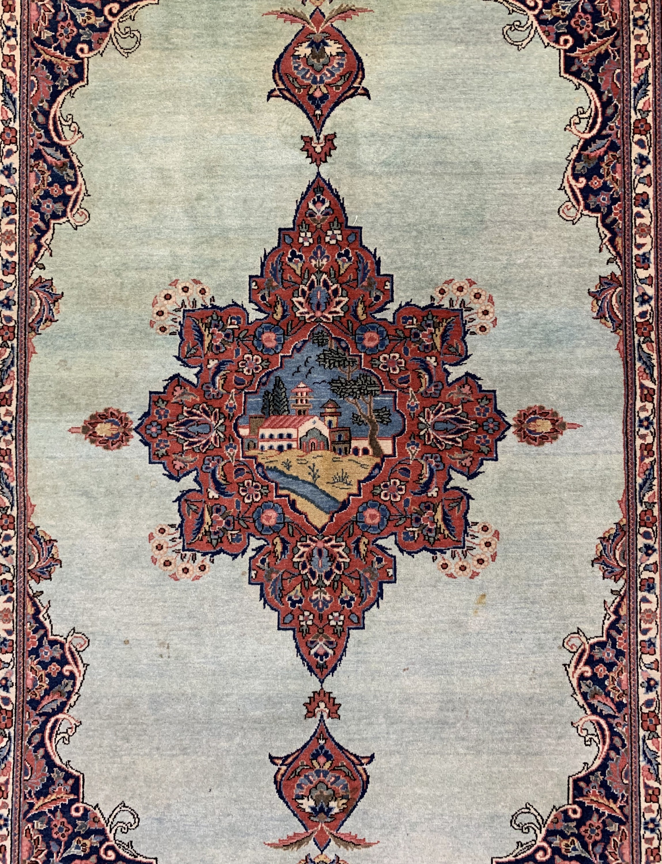 Detail c: Keschan Kork fein, Persien, Anfang 20.Jhd, Korkwolle auf Baumwolle, ca. 204 x 127 cm, Reinigungsbedürftig, EHZ: 2-3