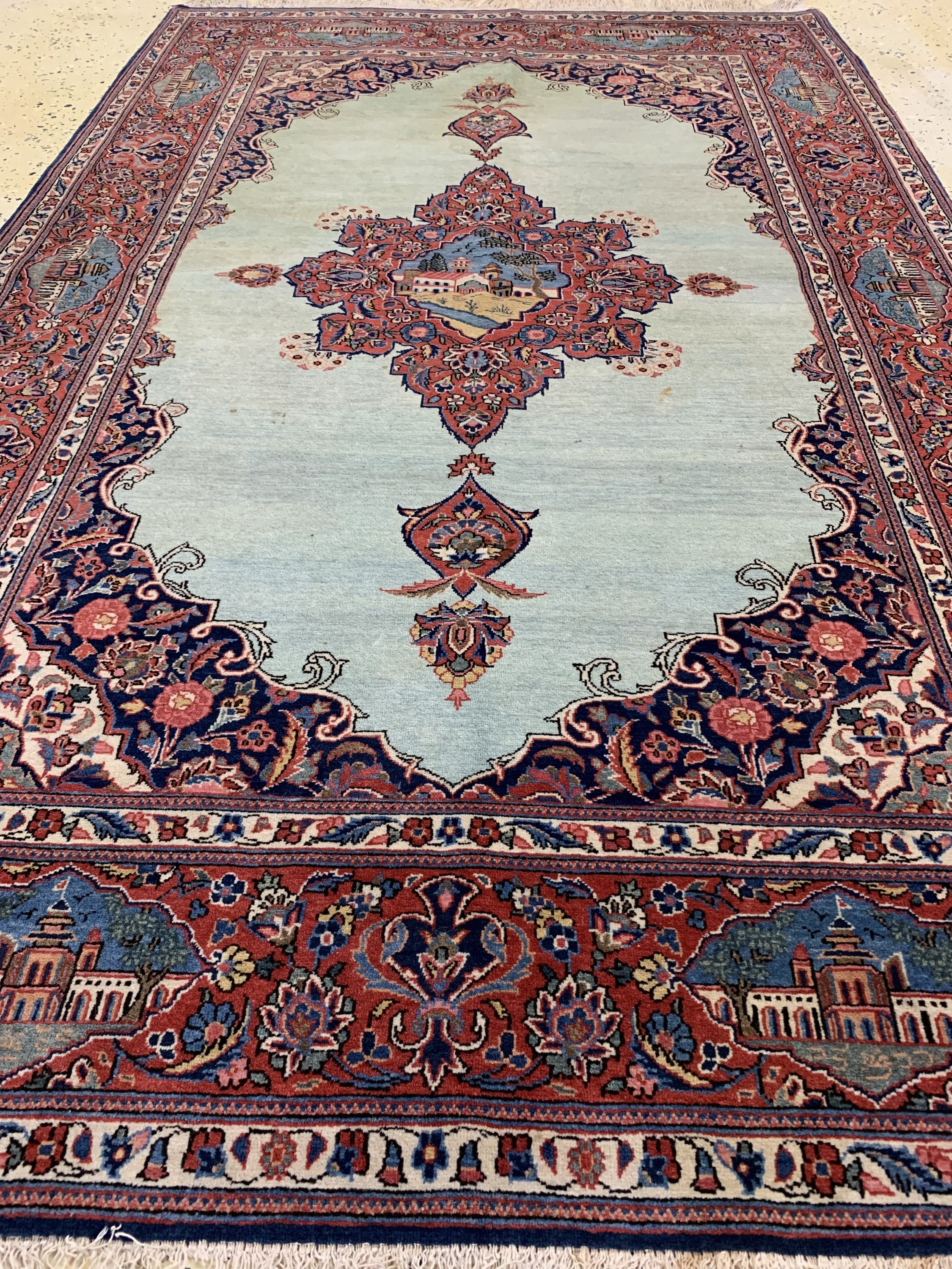 Detail f: Keschan Kork fein, Persien, Anfang 20.Jhd, Korkwolle auf Baumwolle, ca. 204 x 127 cm, Reinigungsbedürftig, EHZ: 2-3