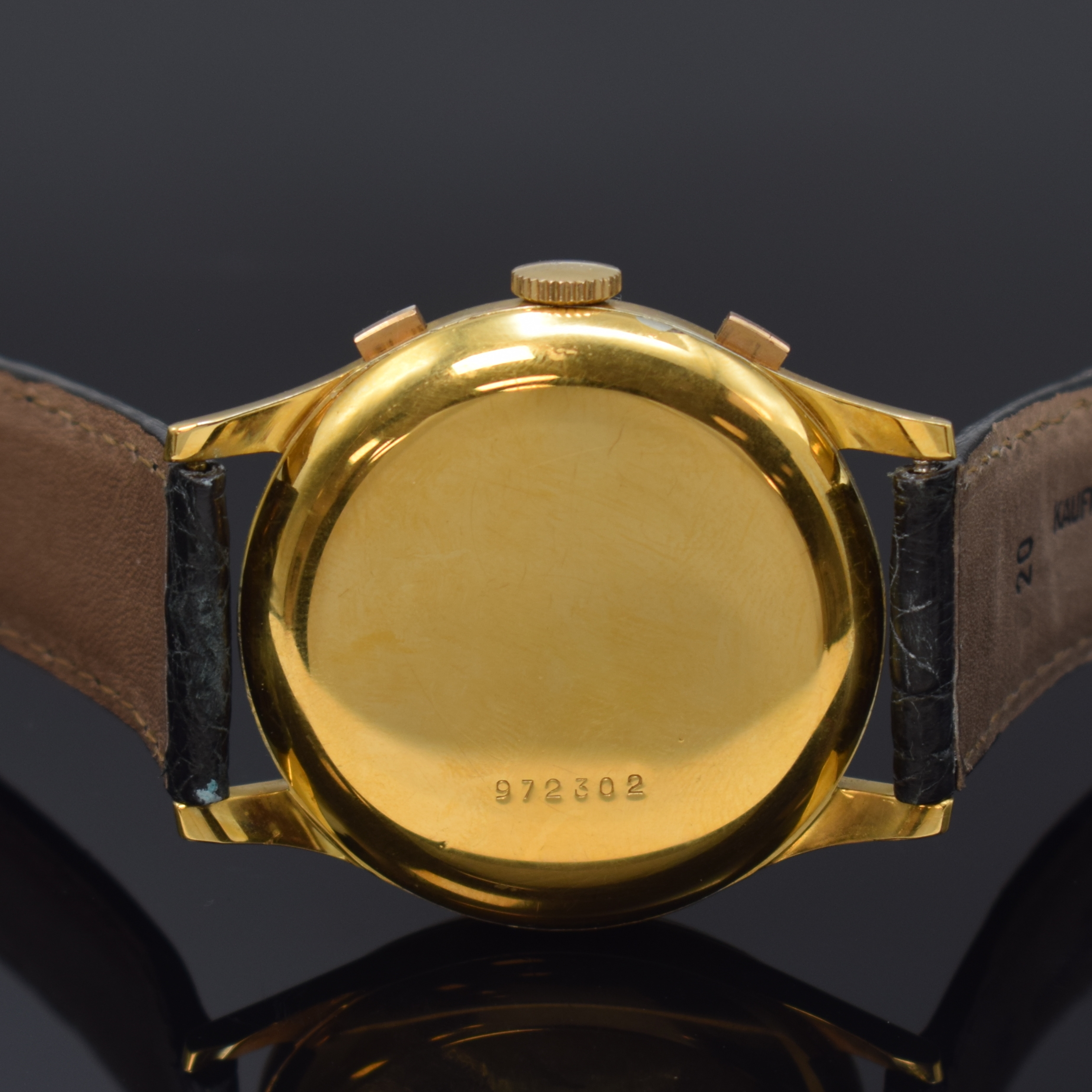 Detail c: NICOLET WATCH seltener Schaltradchronograph, Handaufzug, Schweiz um 1958, Metallgeh. 20 Micron GG-Aufl., Boden u. Glasrand aufgedr., ...