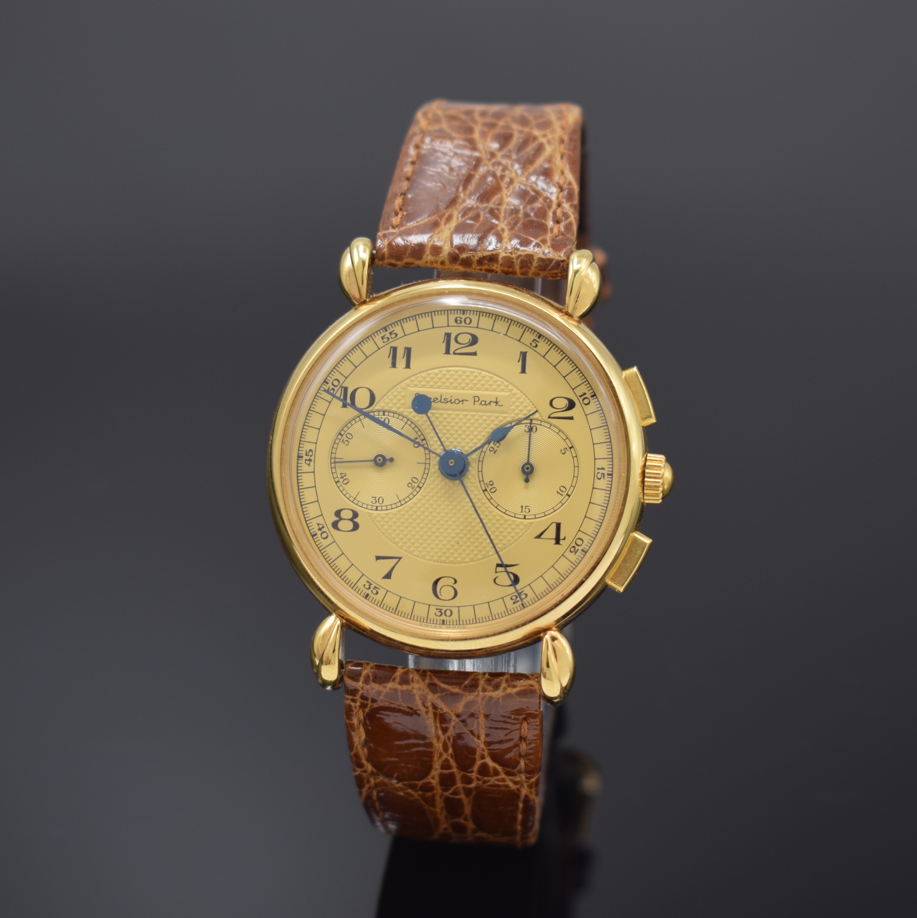 EXCELSIOR PARK Armbandchronograph Referenz 70002-1, Handaufzug, nach altem Vorbild, Werk aus den 1940er Jahren, Metallgeh. hartverg., bet. Bandanst., ...
