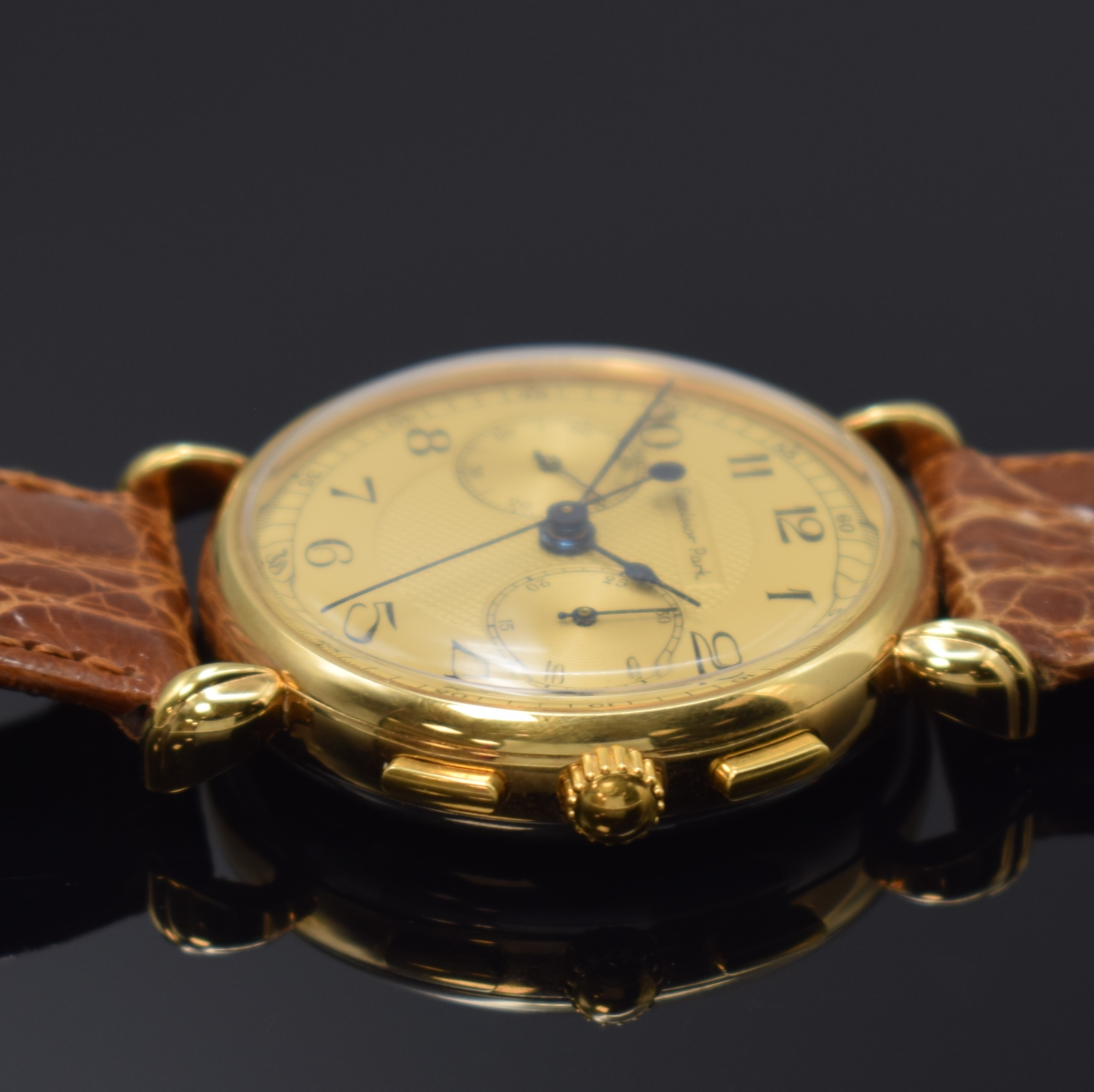 Detail b: EXCELSIOR PARK Armbandchronograph Referenz 70002-1, Handaufzug, nach altem Vorbild, Werk aus den 1940er Jahren, Metallgeh. hartverg., bet. Bandanst., ...
