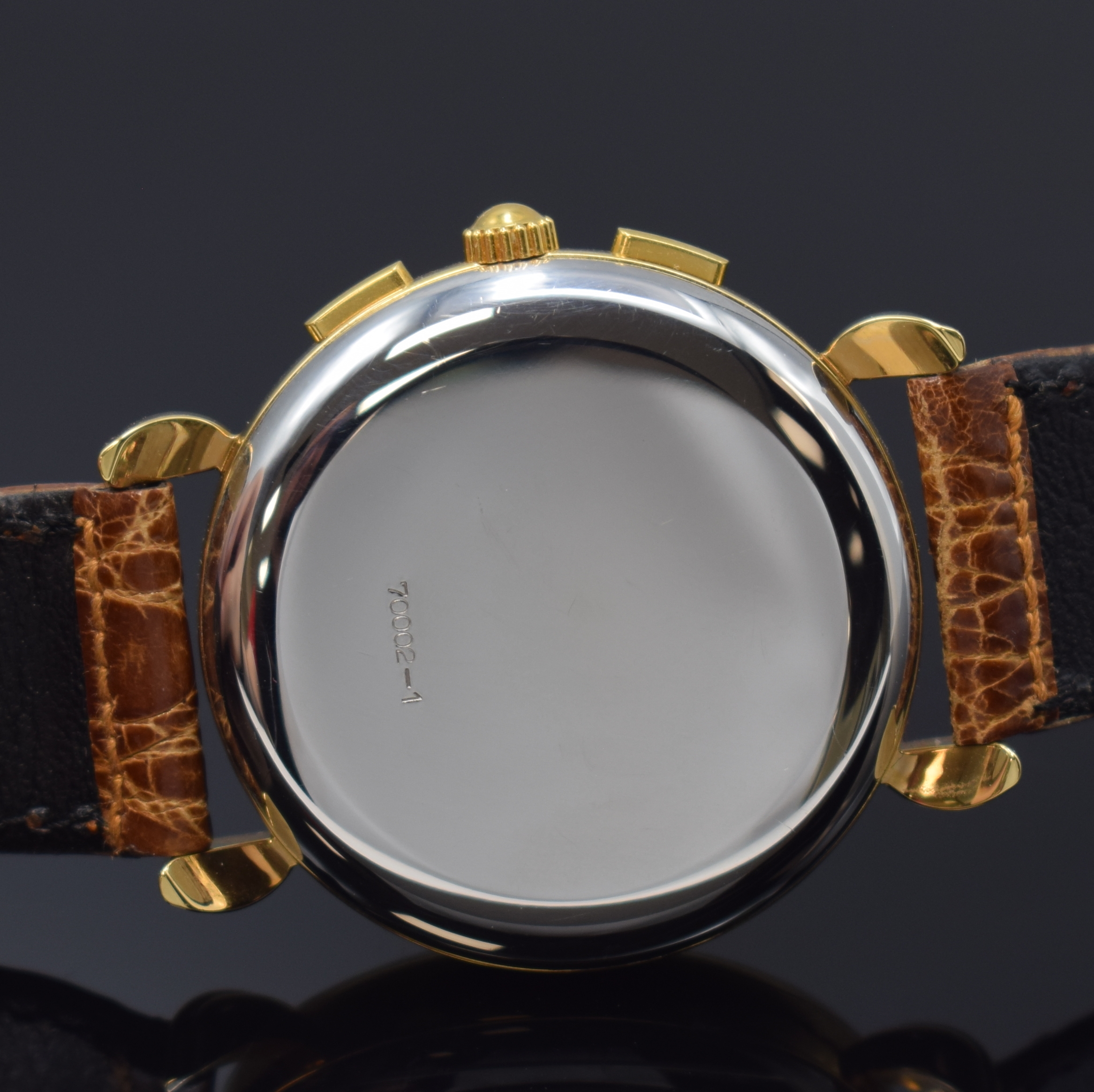 Detail c: EXCELSIOR PARK Armbandchronograph Referenz 70002-1, Handaufzug, nach altem Vorbild, Werk aus den 1940er Jahren, Metallgeh. hartverg., bet. Bandanst., ...