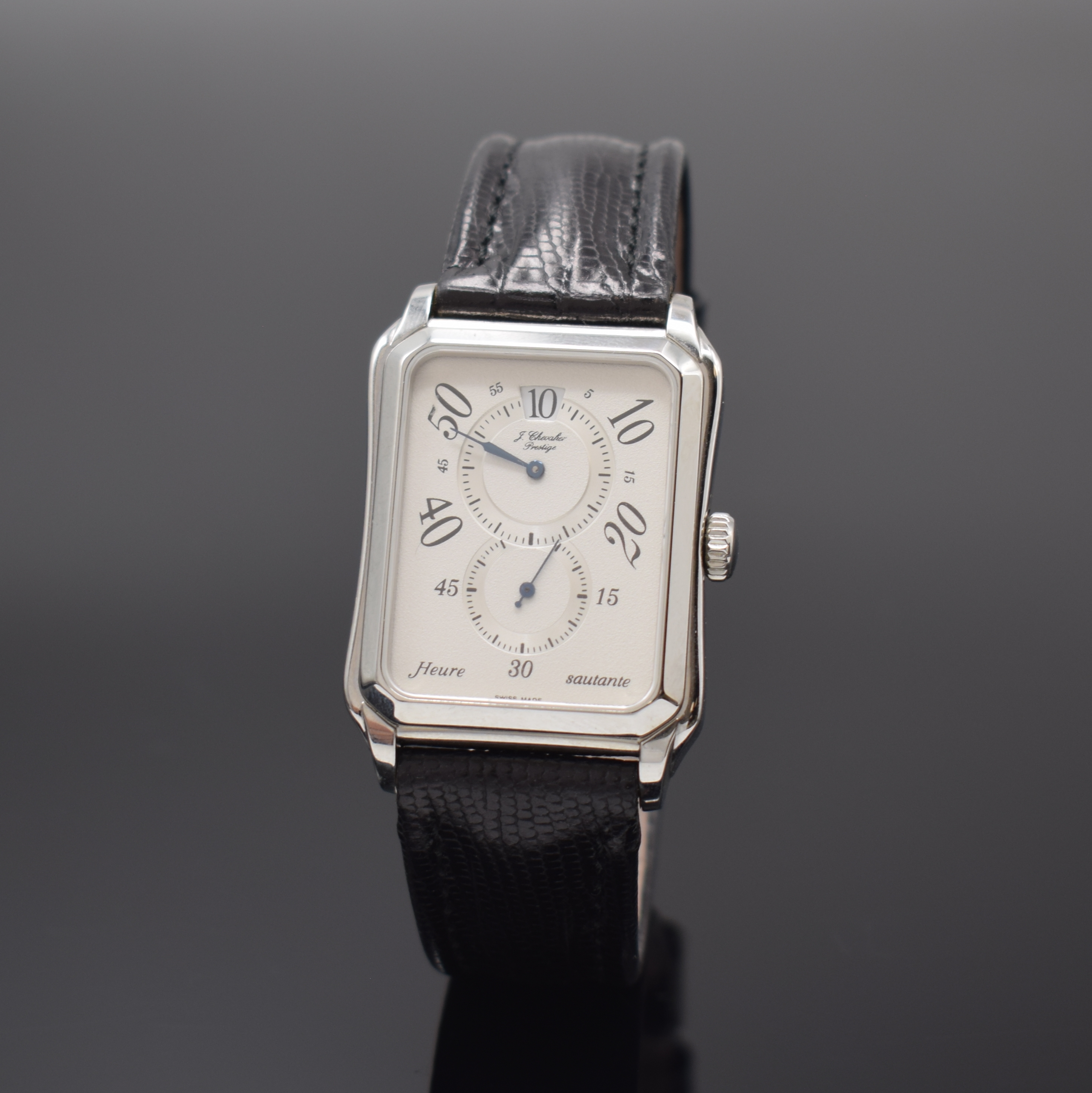 CHEVALIER Prestige Armbanduhr "Heure sautante" mit springender Stunde Referenz 3208, Handaufzug, Schweiz 1990er Jahre, beids. vergl. ...