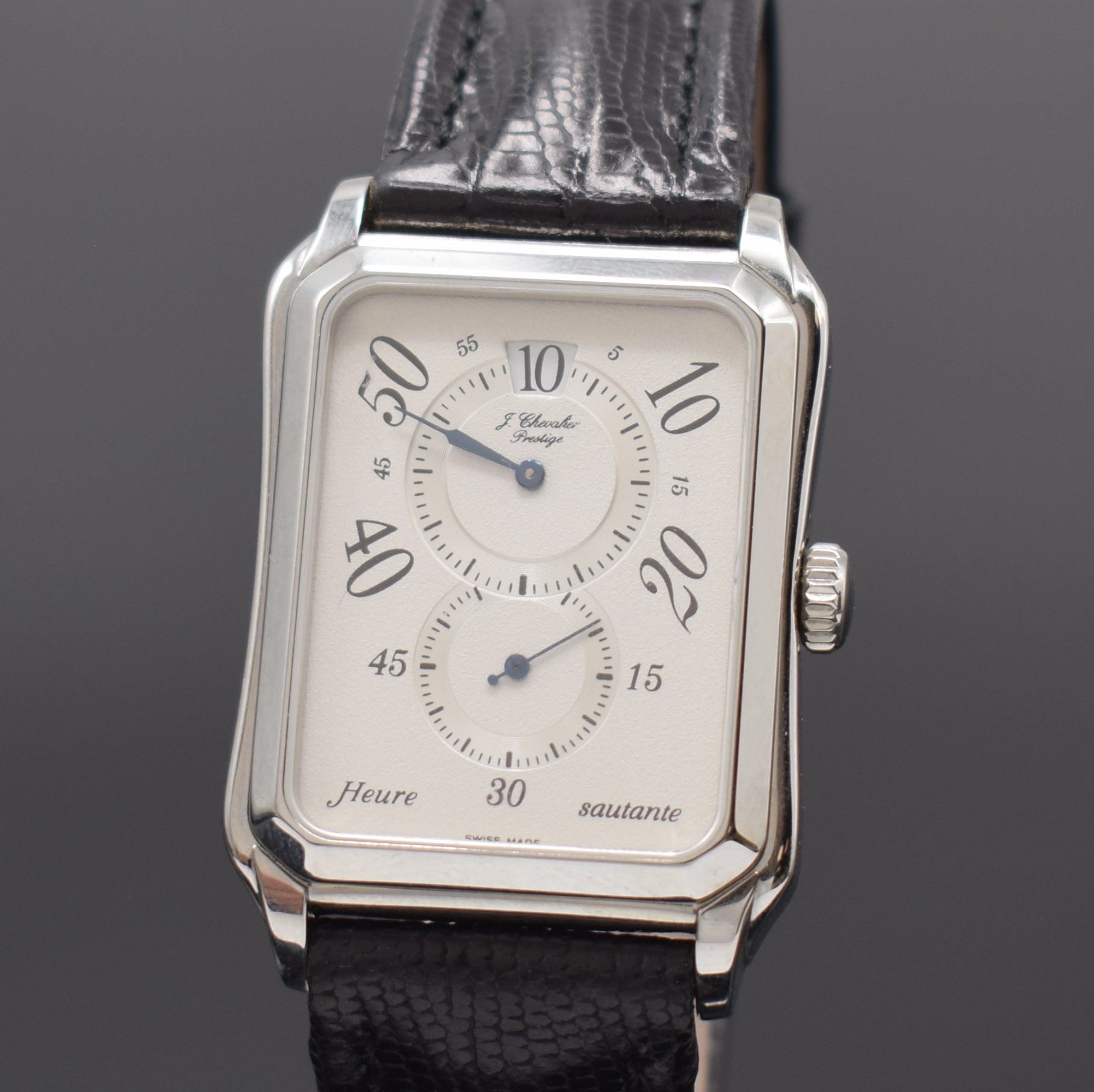Detail a: CHEVALIER Prestige Armbanduhr "Heure sautante" mit springender Stunde Referenz 3208, Handaufzug, Schweiz 1990er Jahre, beids. vergl. ...