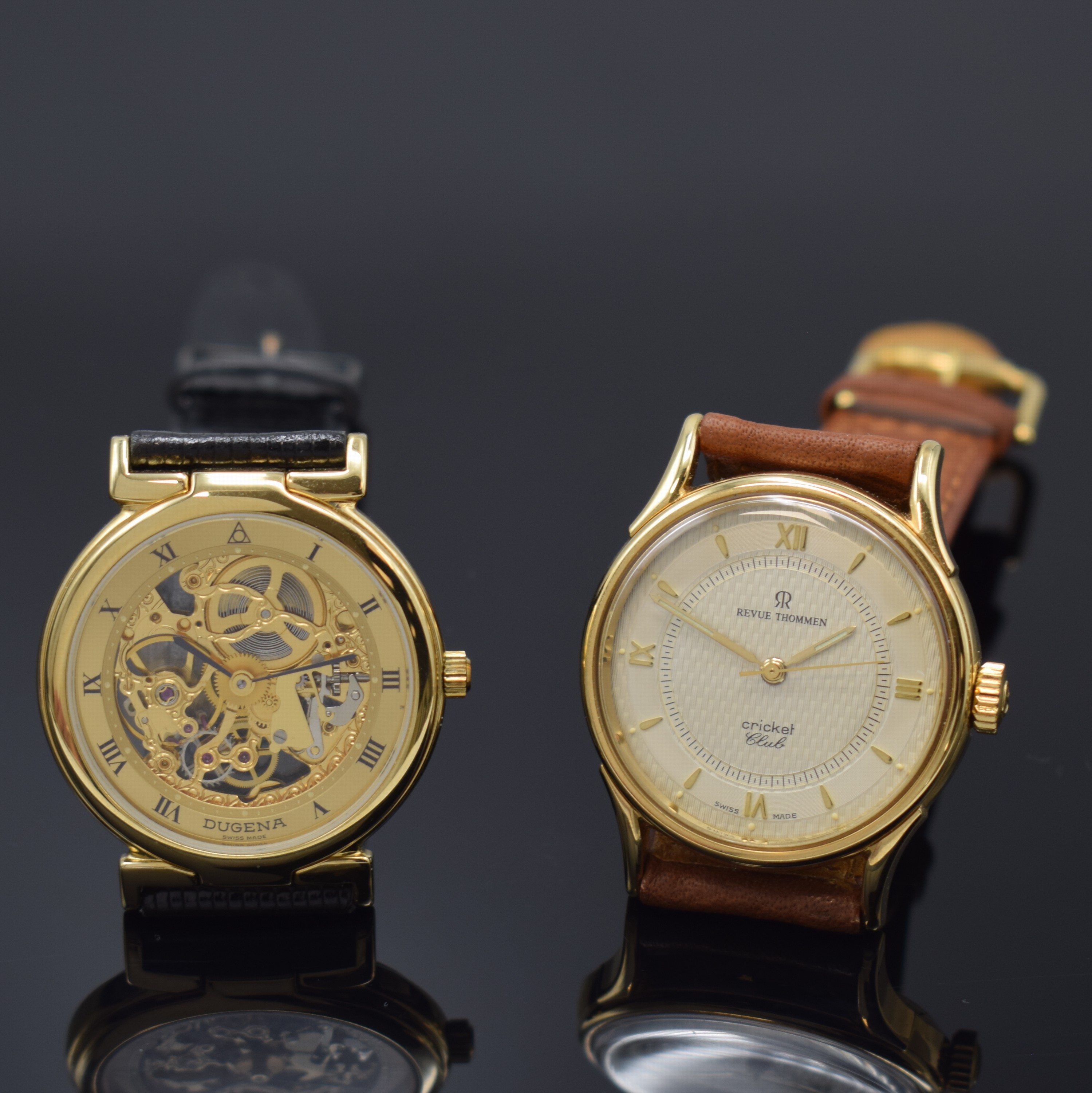 Detail d: Konvolut 3 Armbanduhren, alle Handaufzug, alle Schweiz 1990er Jahre, 1.)x Jean Marcel in RG 750/000, beids. vergl., Boden 6-fach verschr., orig. ...