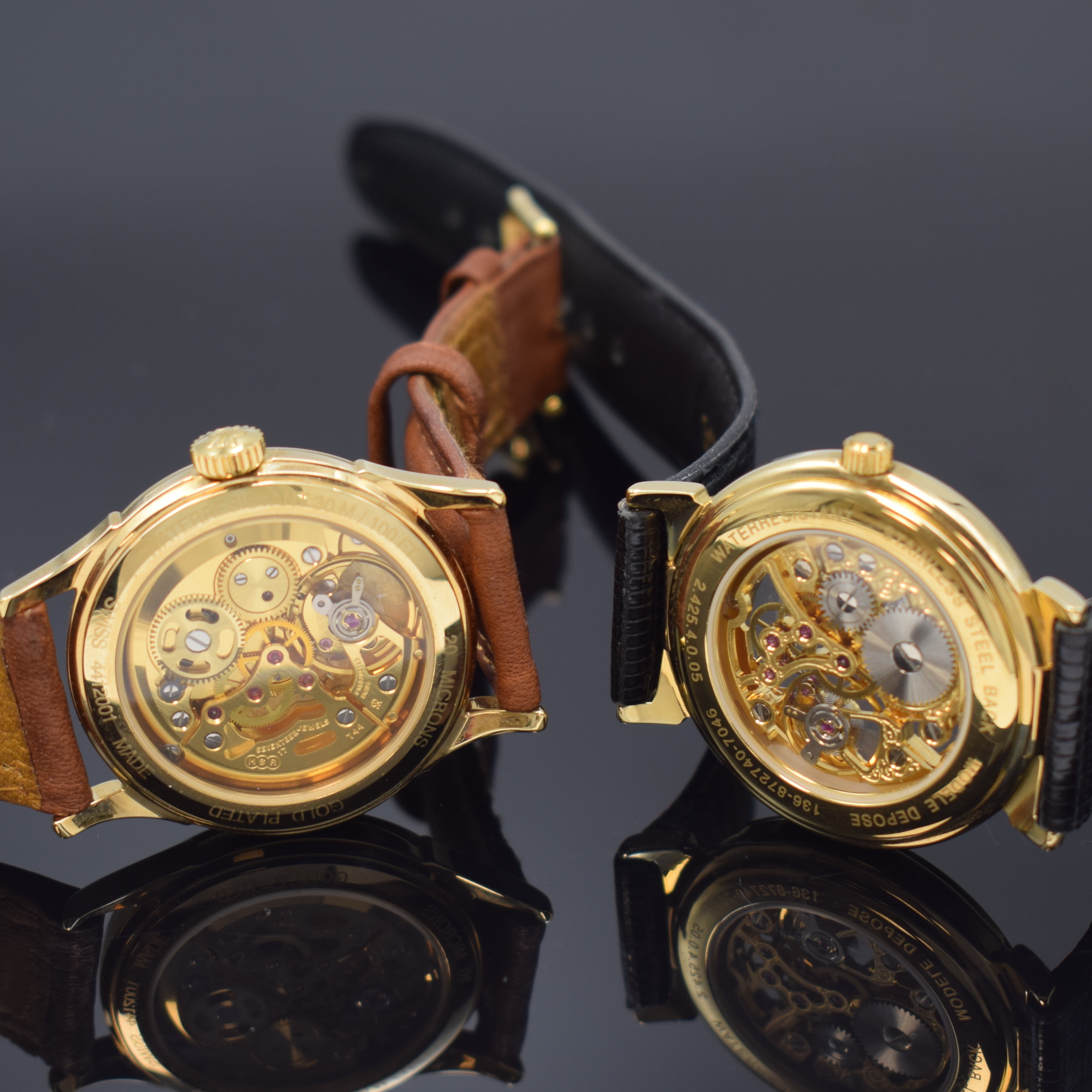 Detail f: Konvolut 3 Armbanduhren, alle Handaufzug, alle Schweiz 1990er Jahre, 1.)x Jean Marcel in RG 750/000, beids. vergl., Boden 6-fach verschr., orig. ...